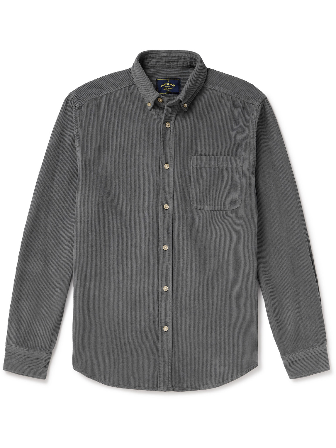 Portuguese Flannel Lobo Button-down Collar Cotton-corduroy Shirt In Gray