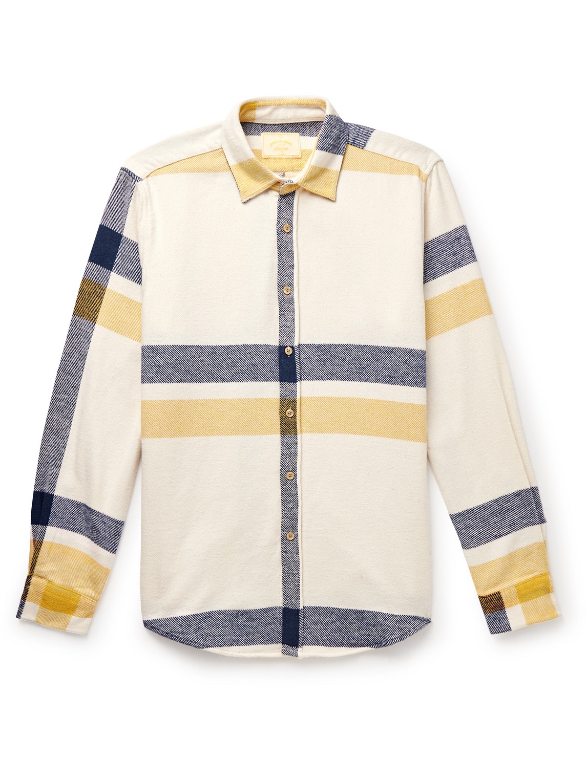 Portuguese Flannel Checked Cotton-flannel Shirt In Neutrals