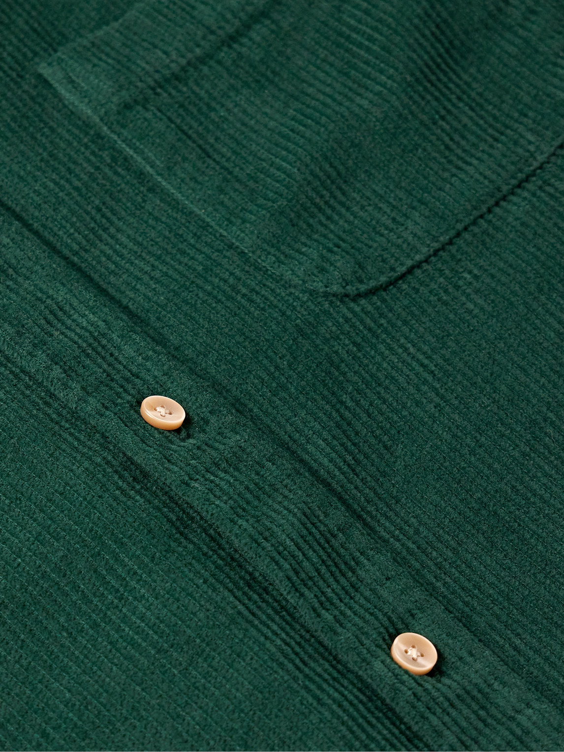 Shop Portuguese Flannel Lobo Button-down Collar Cotton-corduroy Shirt In Green