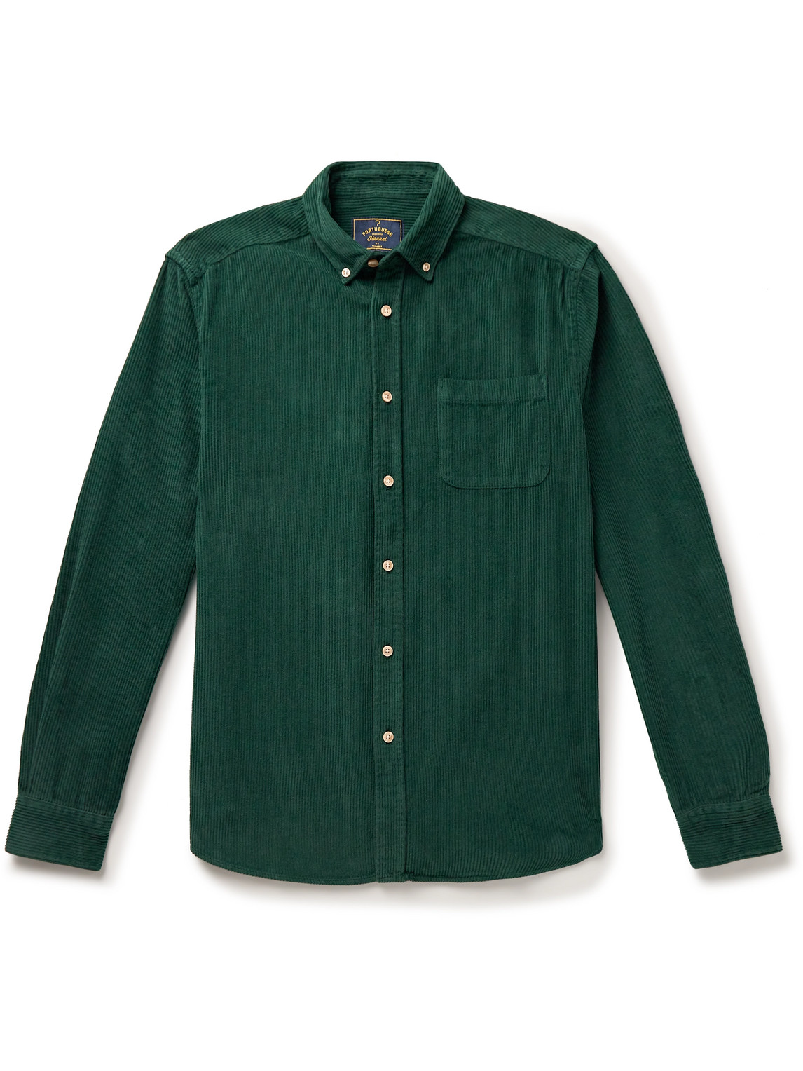 Portuguese Flannel Lobo Button-down Collar Cotton-corduroy Shirt In Green