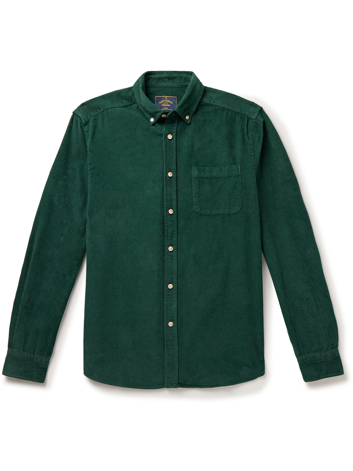 Lobo Button-Down Collar Cotton-Corduroy Shirt