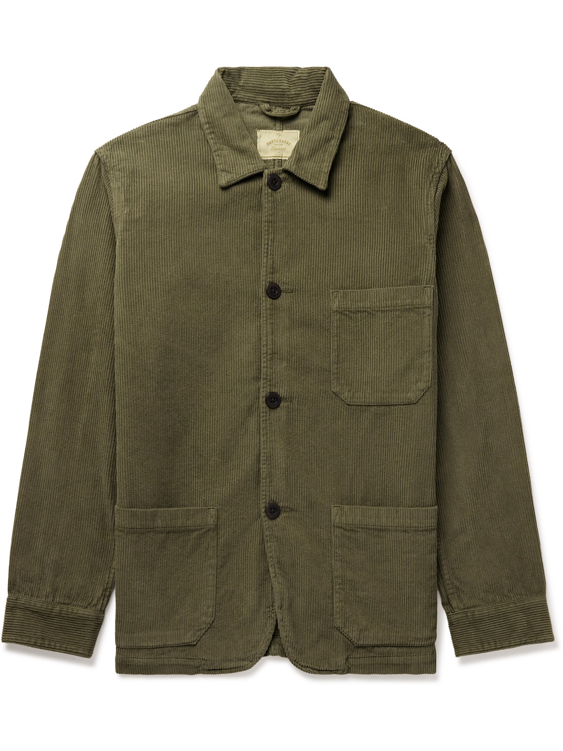 Portuguese Flannel Labura Cotton-corduroy Overshirt In Green