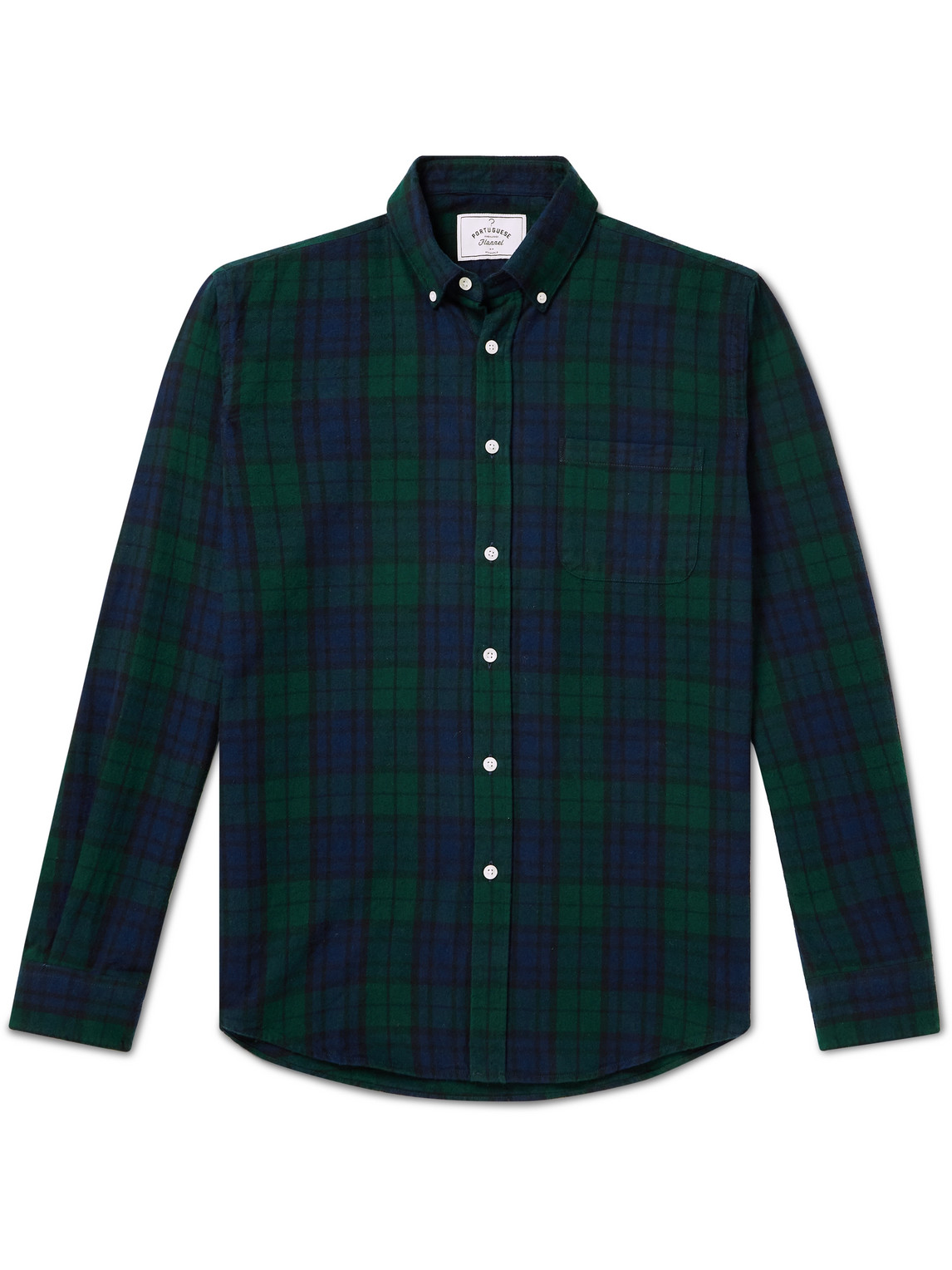 Bonfim Button-Down Collar Checked Cotton-Flannel Shirt