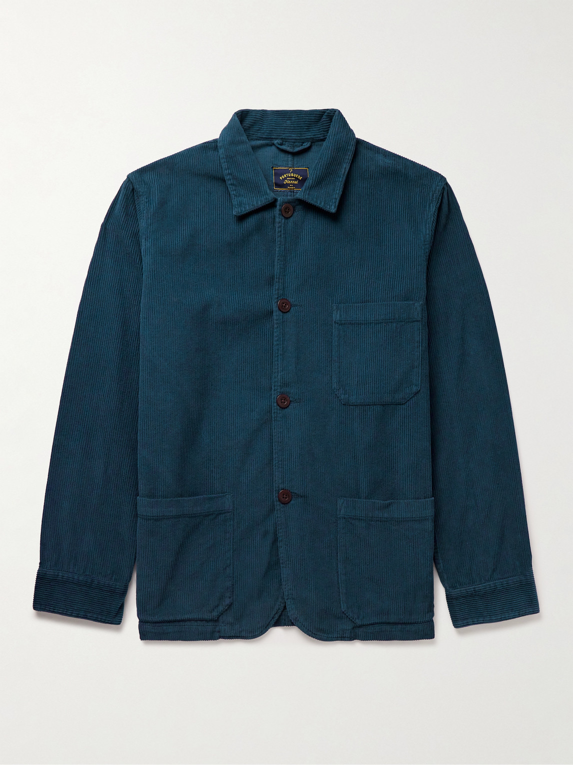 Portuguese Flannel Labura Cotton-corduroy Overshirt In Blue