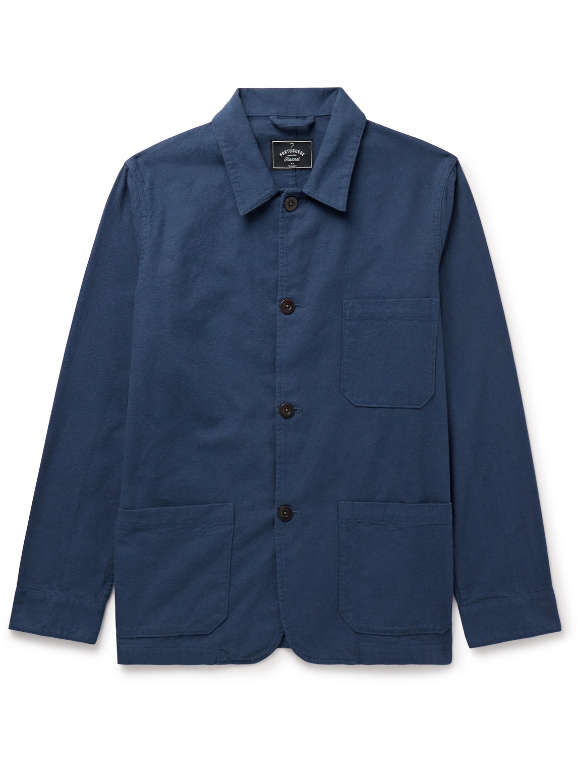 Portuguese Flannel Labura Brushed-cotton Overshirt In Blue