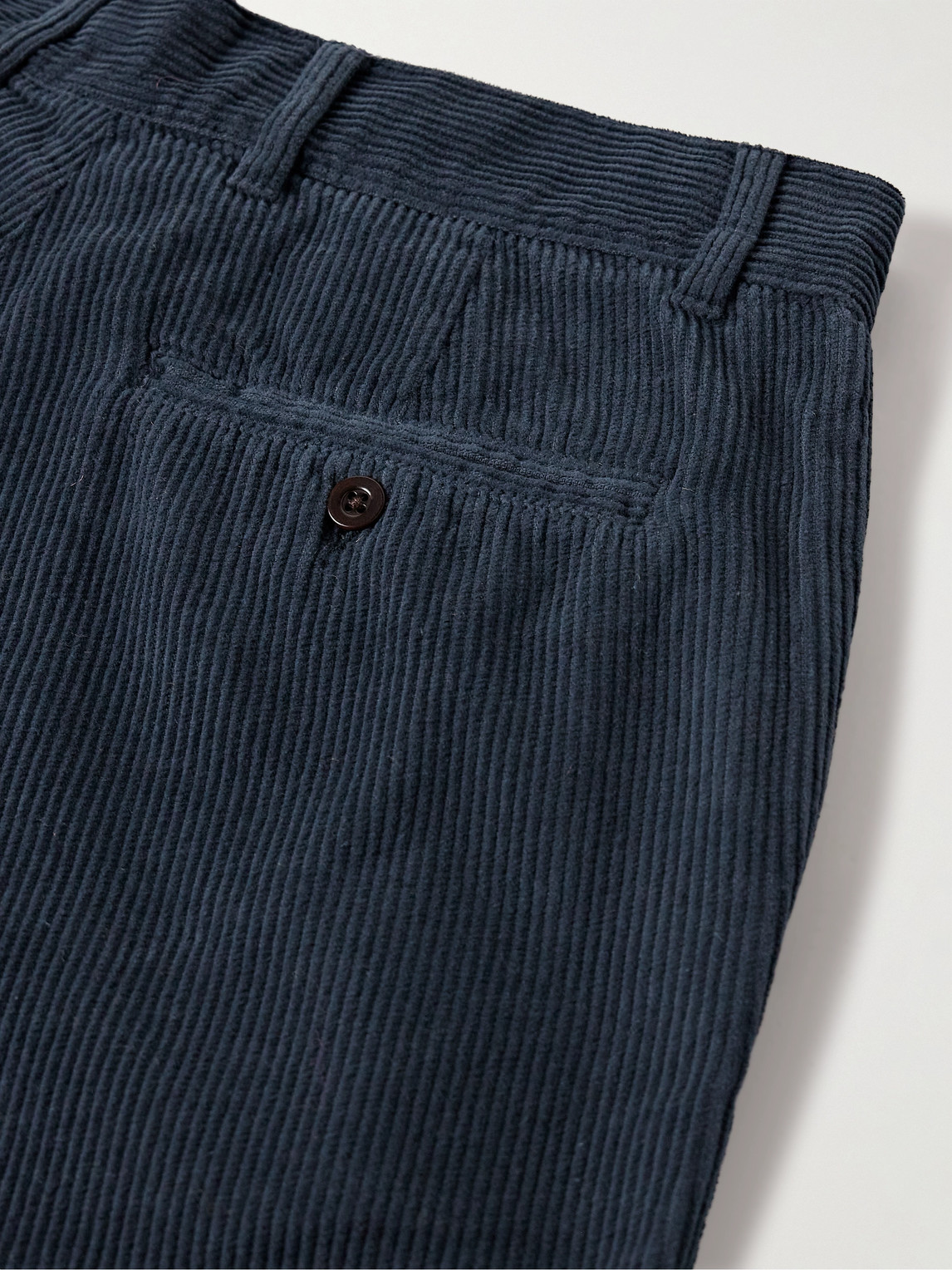 Portuguese Flannel Straight-leg Cotton-corduroy Trousers In Blue