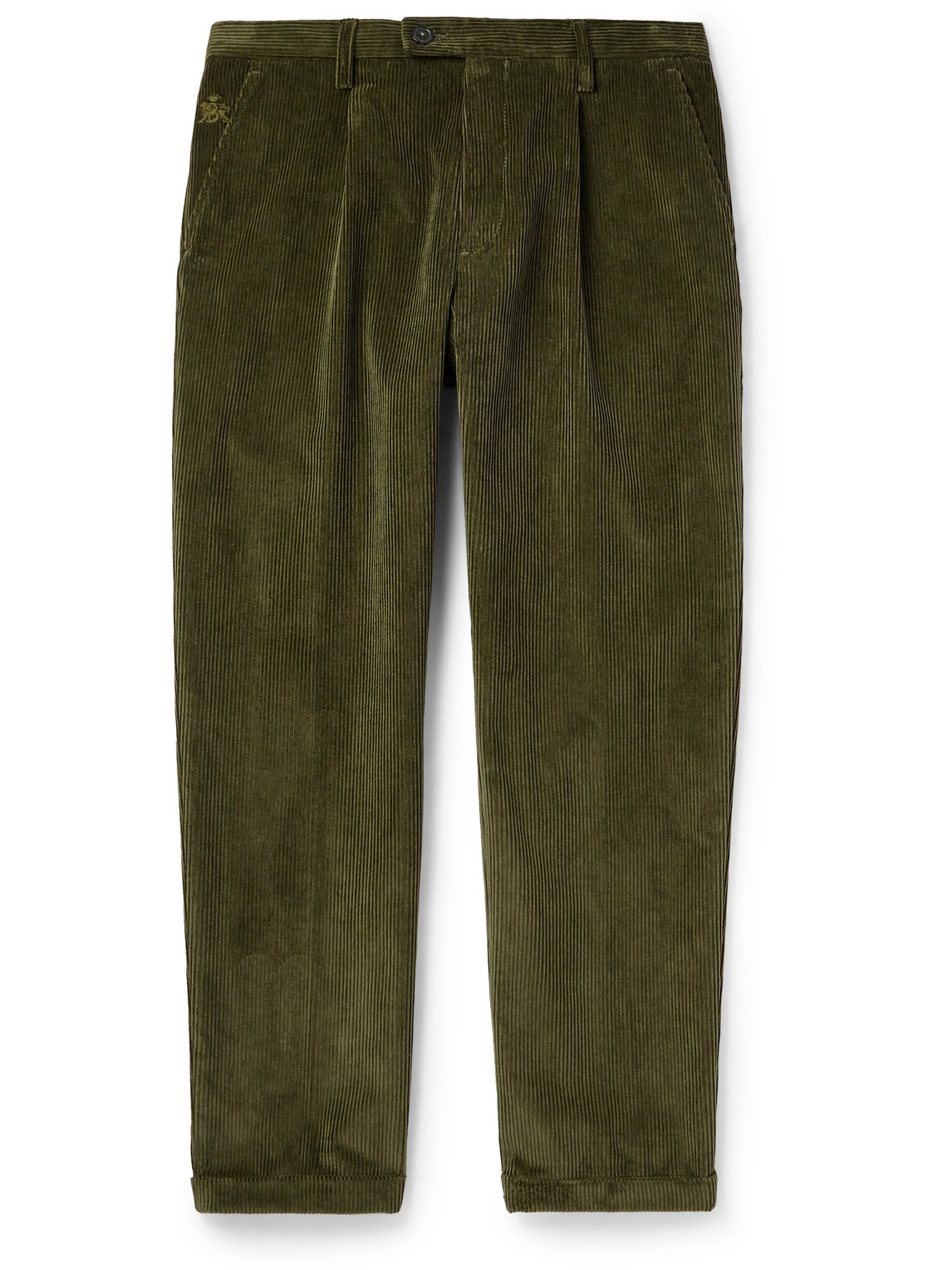 Baracuta Straight-leg Pleated Cotton-corduroy Trousers In Unknown