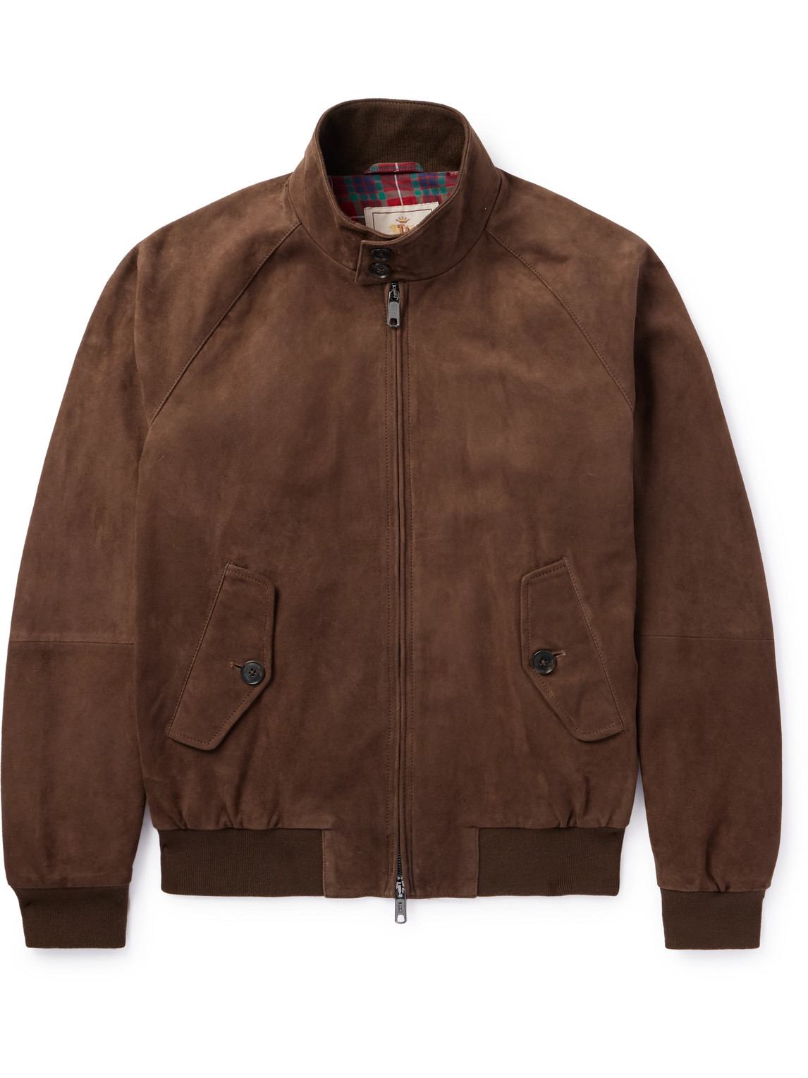 Shop Baracuta G9 Suede Harrington Jacket In Brown
