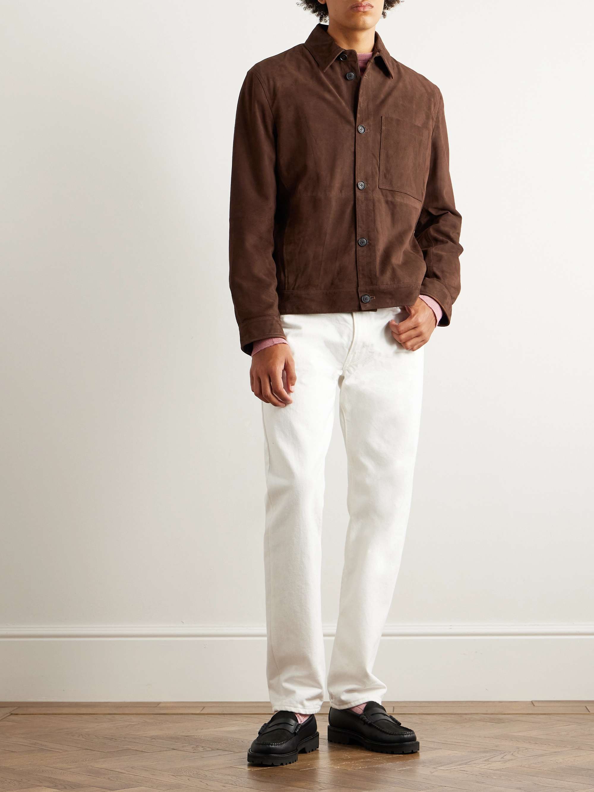BARACUTA Suede Shirt Jacket for Men | MR PORTER