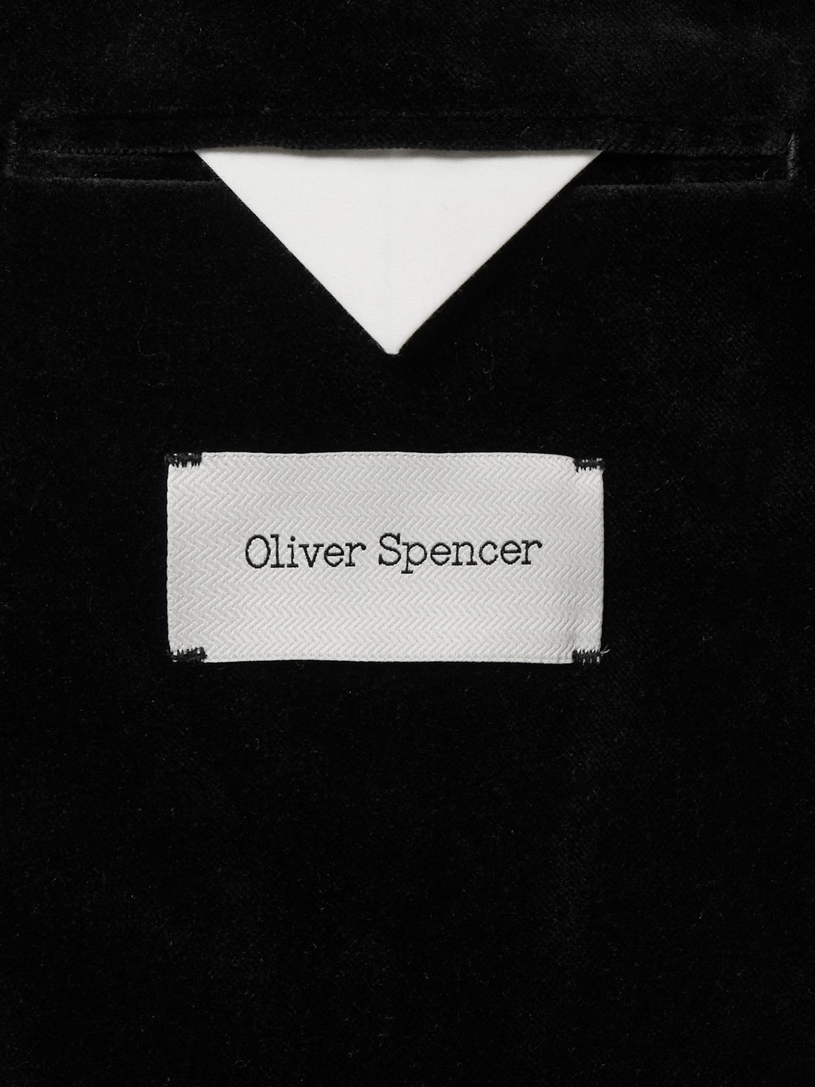 Shop Oliver Spencer Mansfield Slim-fit Cotton-velvet Suit Jacket In Black