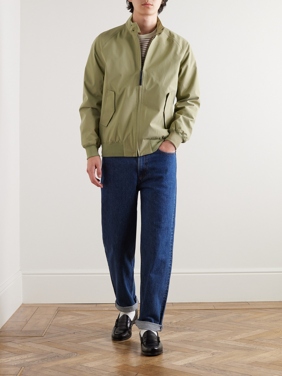 Shop Baracuta Goldwin G9 Gore-tex® Harrington Jacket In Green