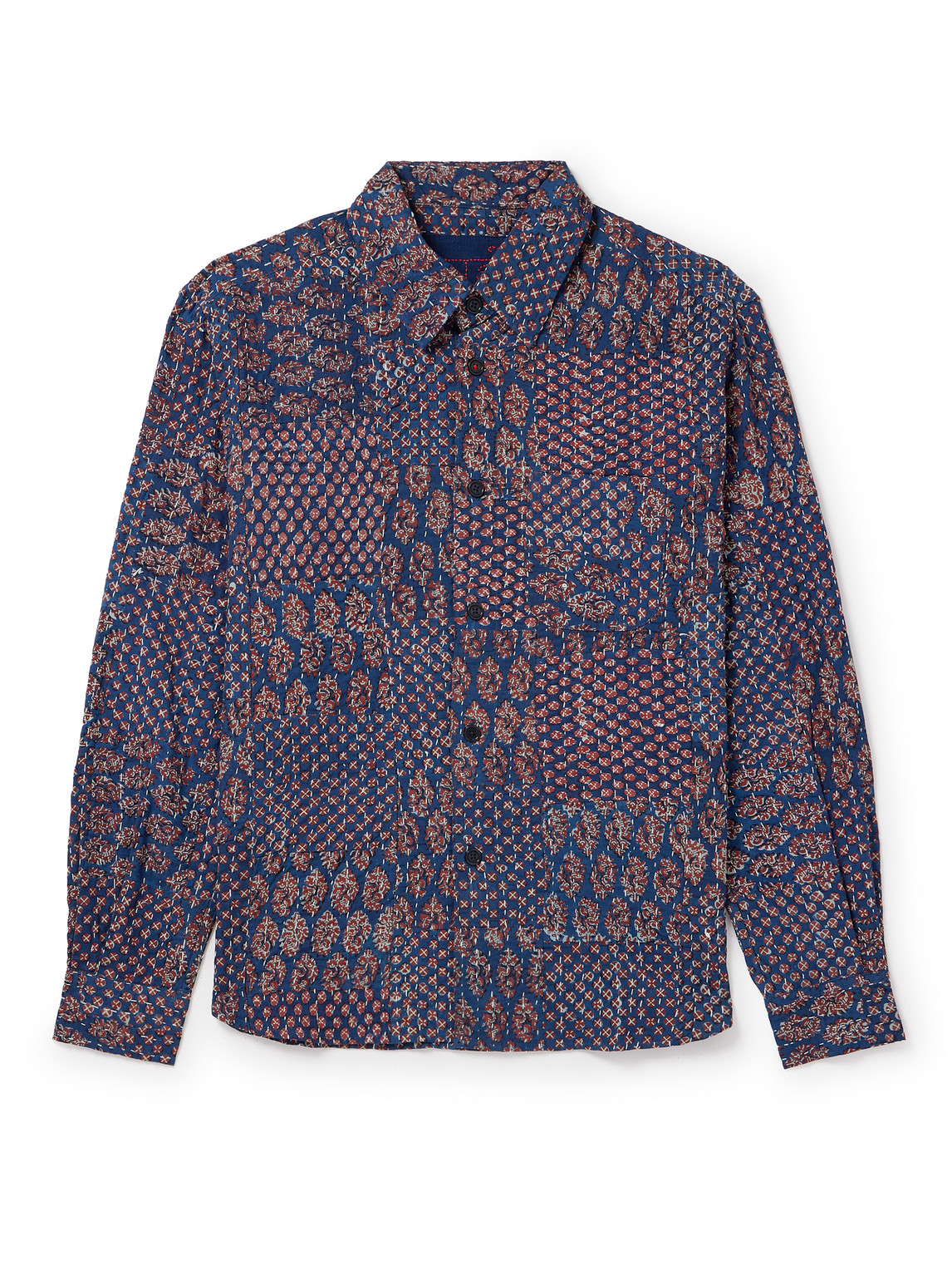 Luis Printed Embroidered Cotton Shirt