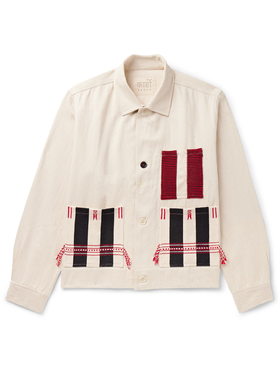 Kardo Bodhi Embroidered Denim Jacket In White