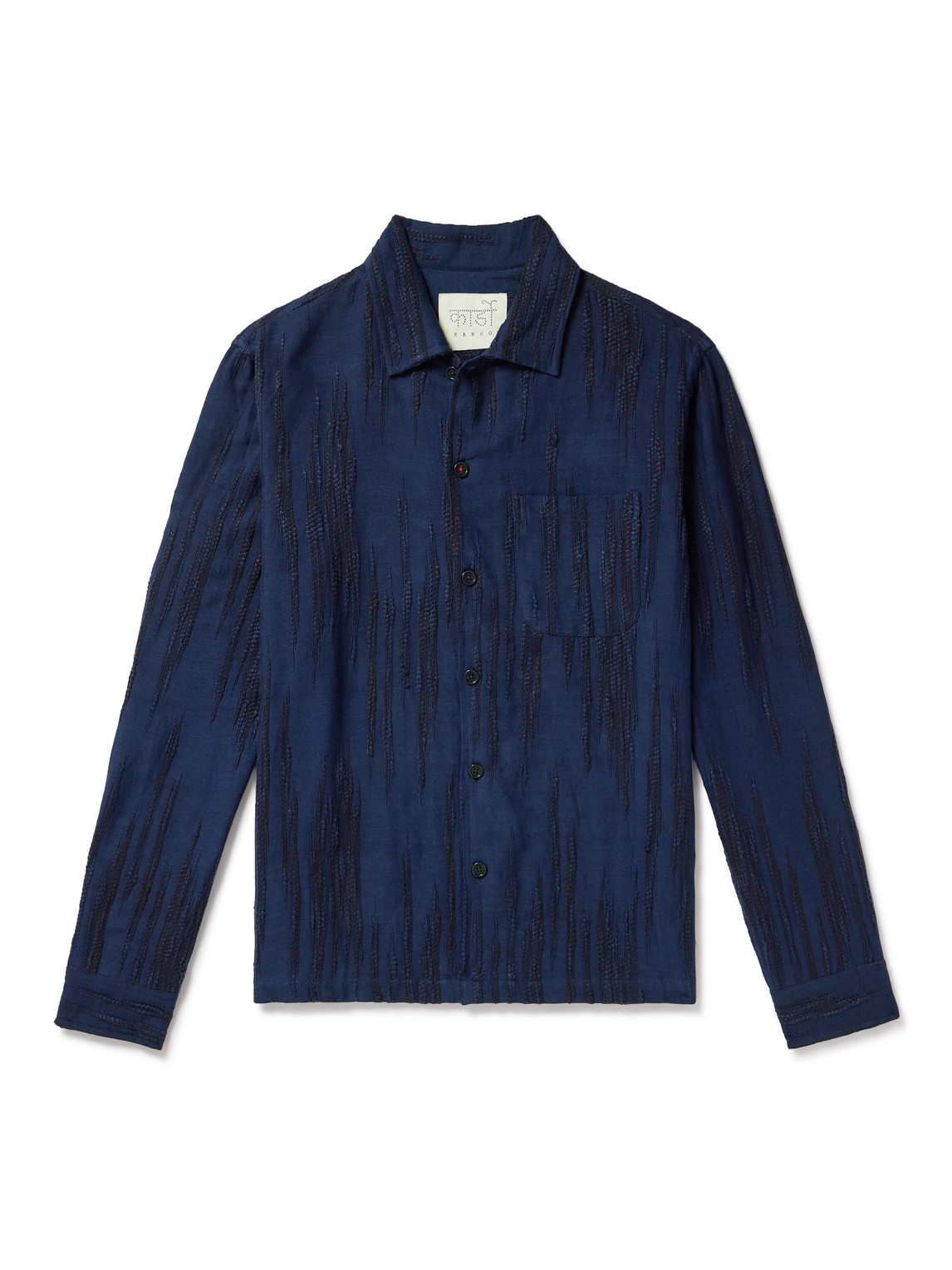 Kardo Gianni Cotton-jacquard Shirt In Blue