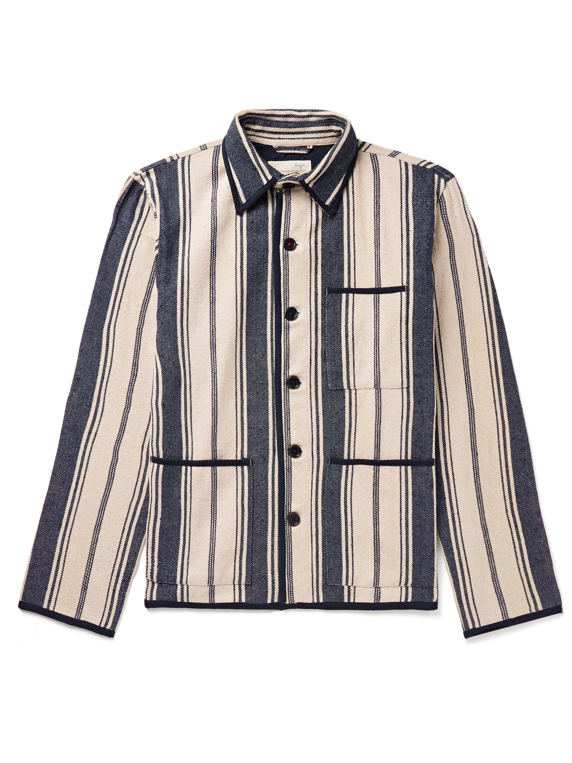 Kardo Paris Striped Cotton-canvas Jacquard Jacket In Neutrals