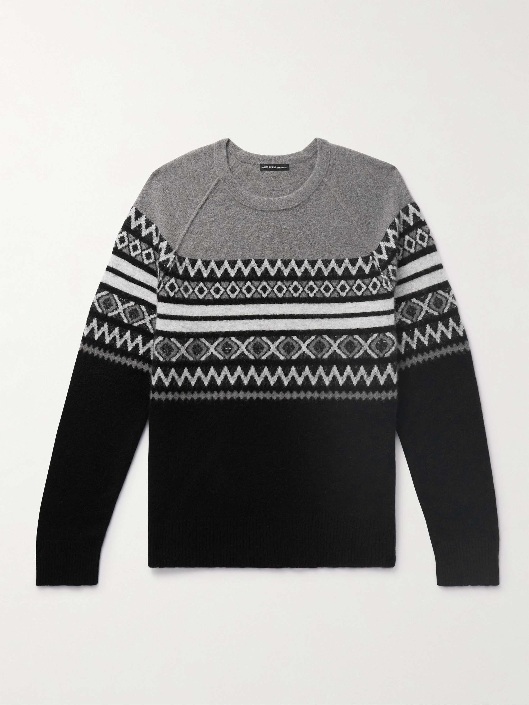 JAMES PERSE Fair Isle Cashmere and Cotton-Blend Sweater for Men | MR PORTER