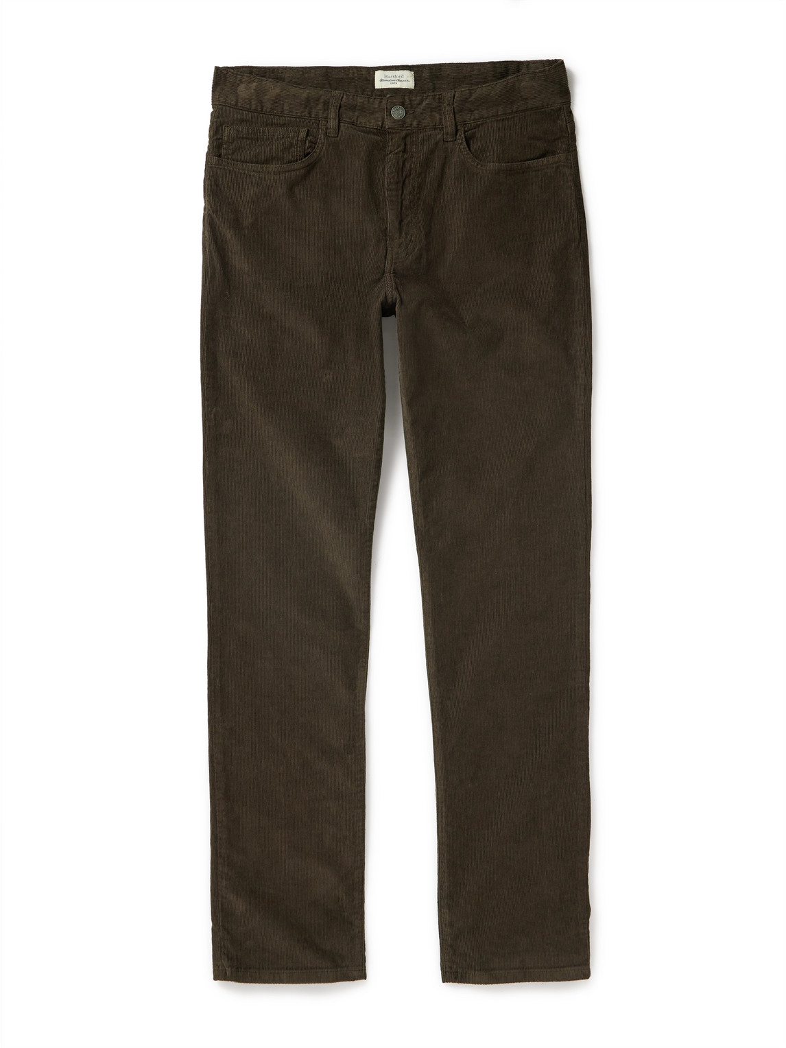 Hartford Tim Straight-leg Cotton-blend Corduroy Trousers In Brown