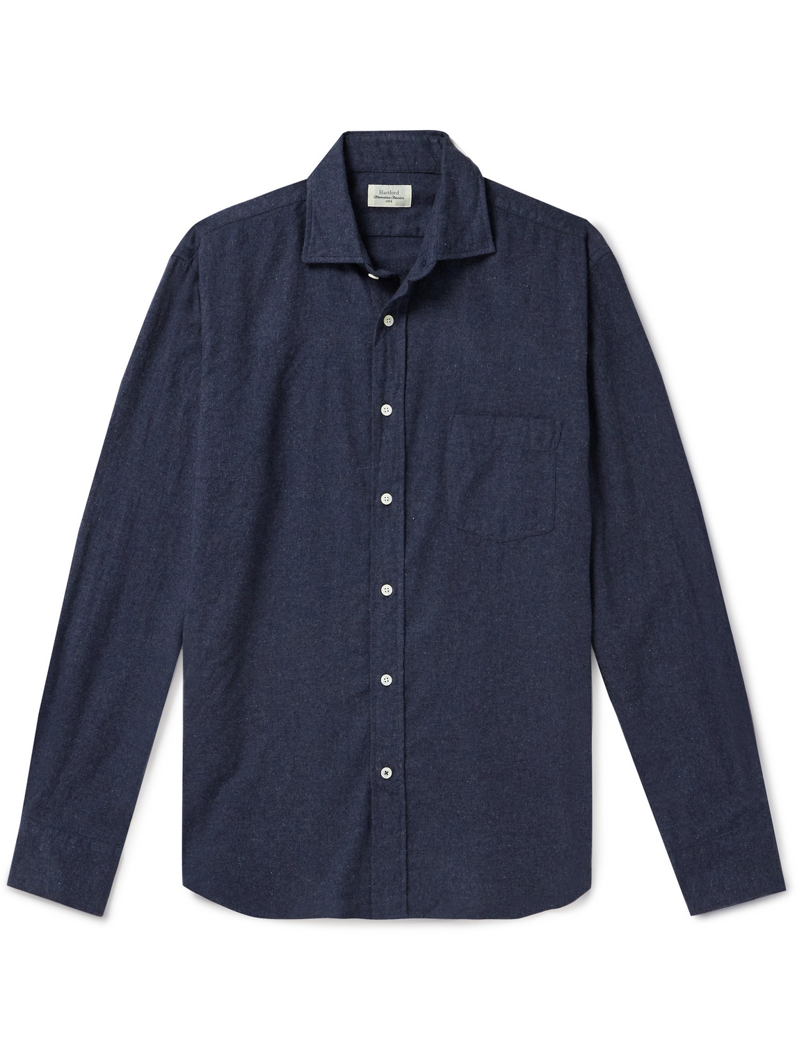 Hartford Paul Cotton-flannel Shirt In Blue