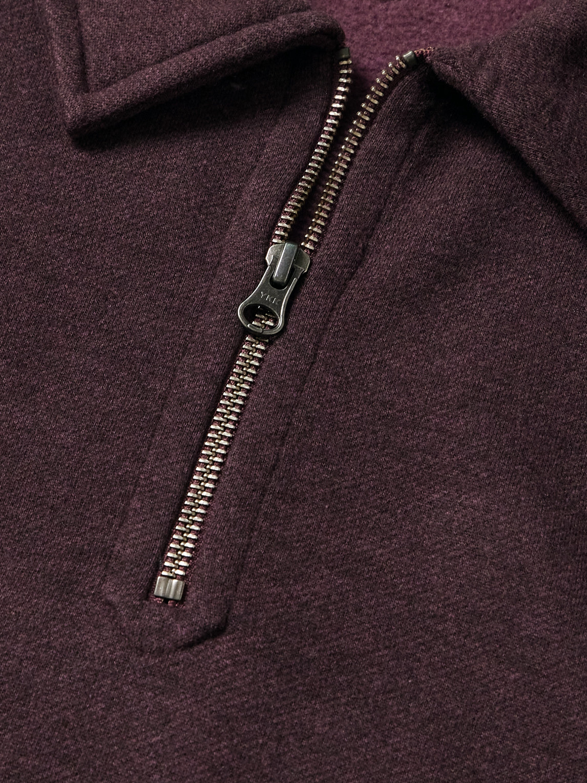 Shop Hartford Cotton-blend Jersey Half-zip Sweater In Burgundy