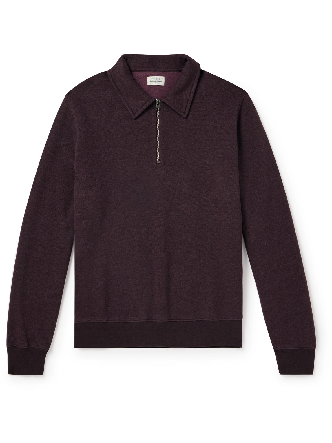 Cotton-Blend Jersey Half-Zip Sweater