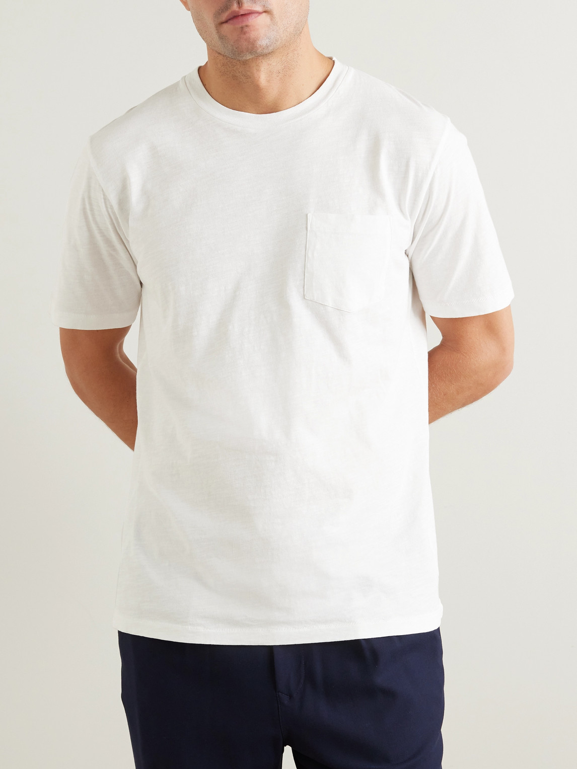 Shop Hartford Pocket Cotton-jersey T-shirt In White