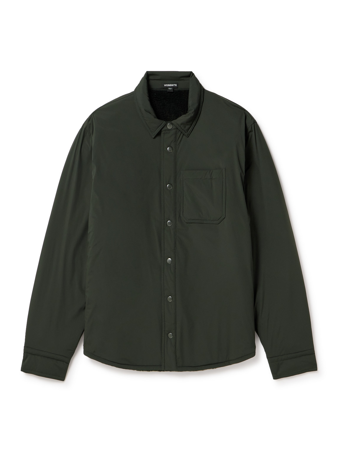 James Perse Fleece-lined Shell Overshirt In Green