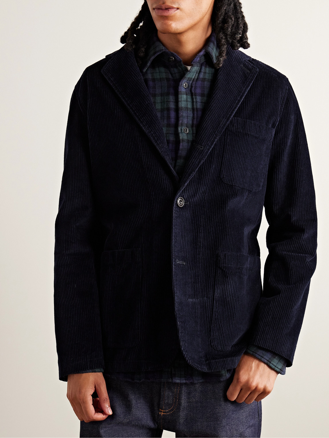 Shop Hartford Jonny Unstructured Cotton-corduroy Blazer In Blue