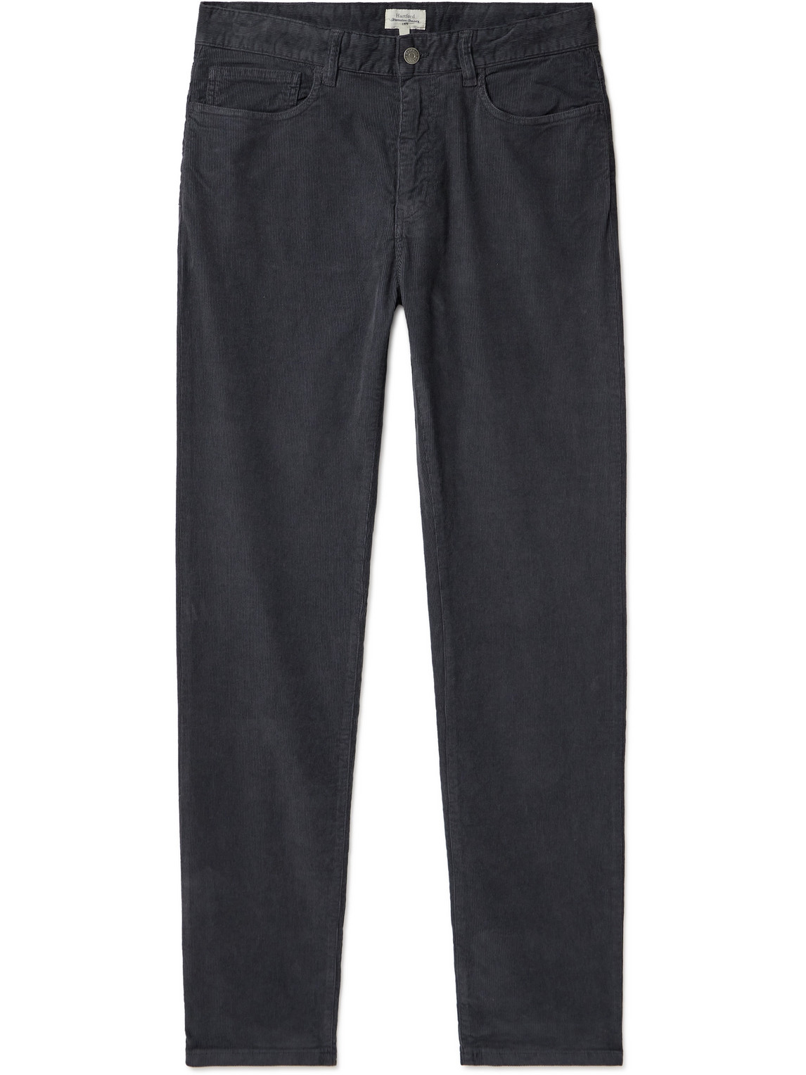 Hartford Tim Straight-leg Cotton-blend Corduroy Trousers In Gray