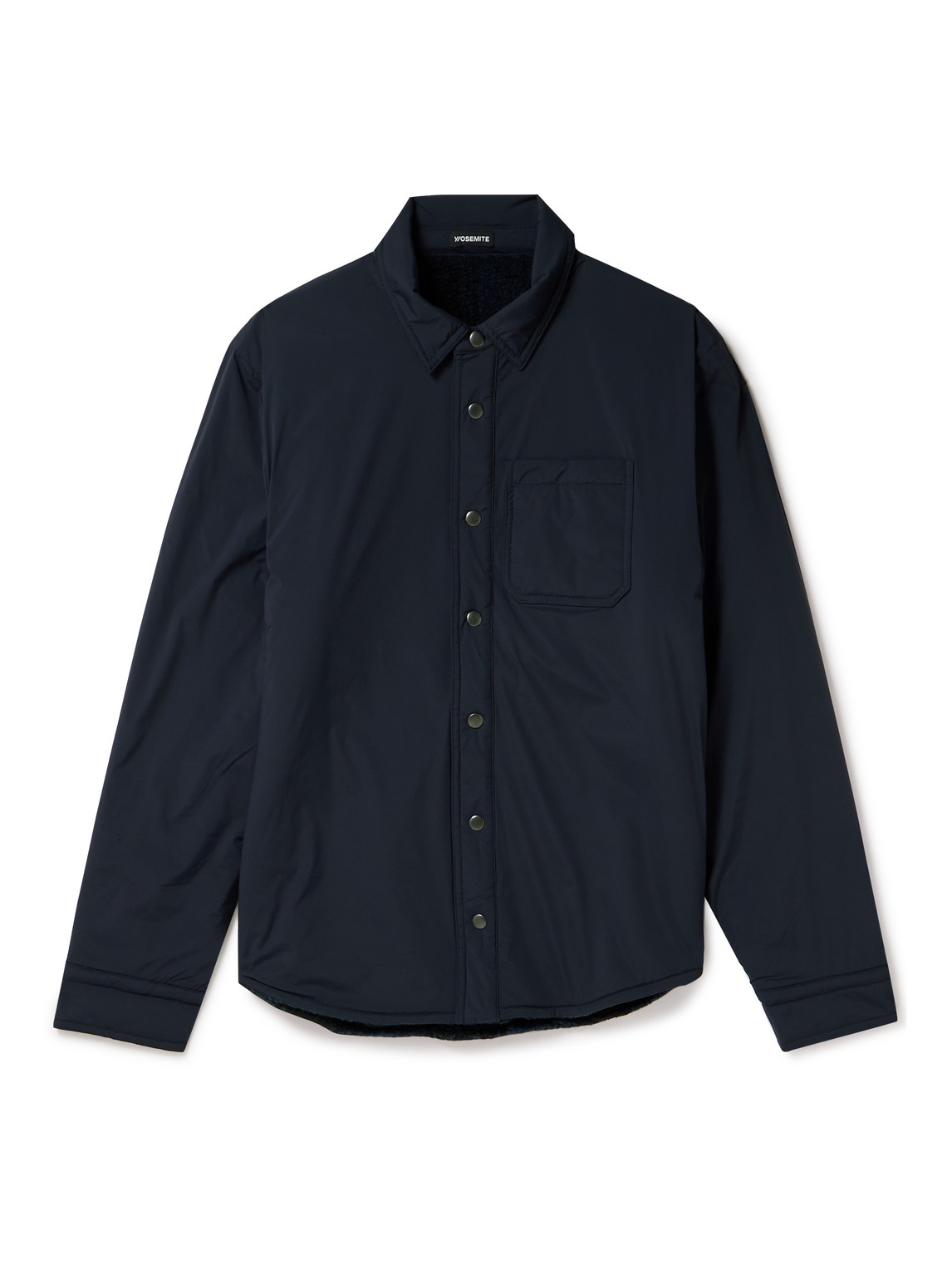 James Perse Fleece-lined Shell Overshirt In Blue