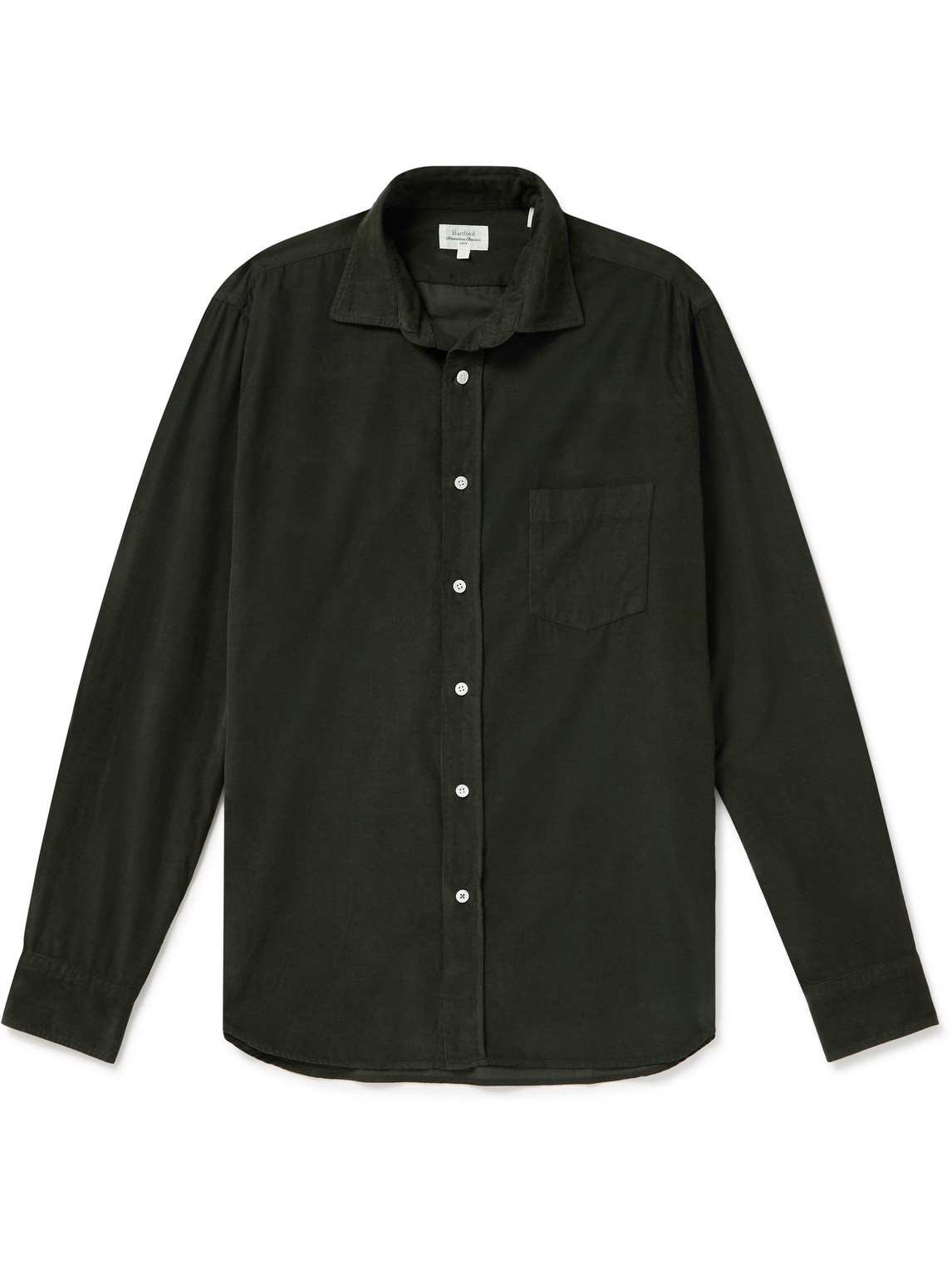 Hartford Paul Cotton-corduroy Shirt In Green