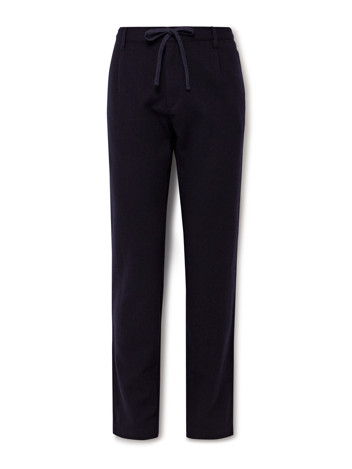 Hartford Tanker Tapered Wool-blend Drawstring Trousers In Blue