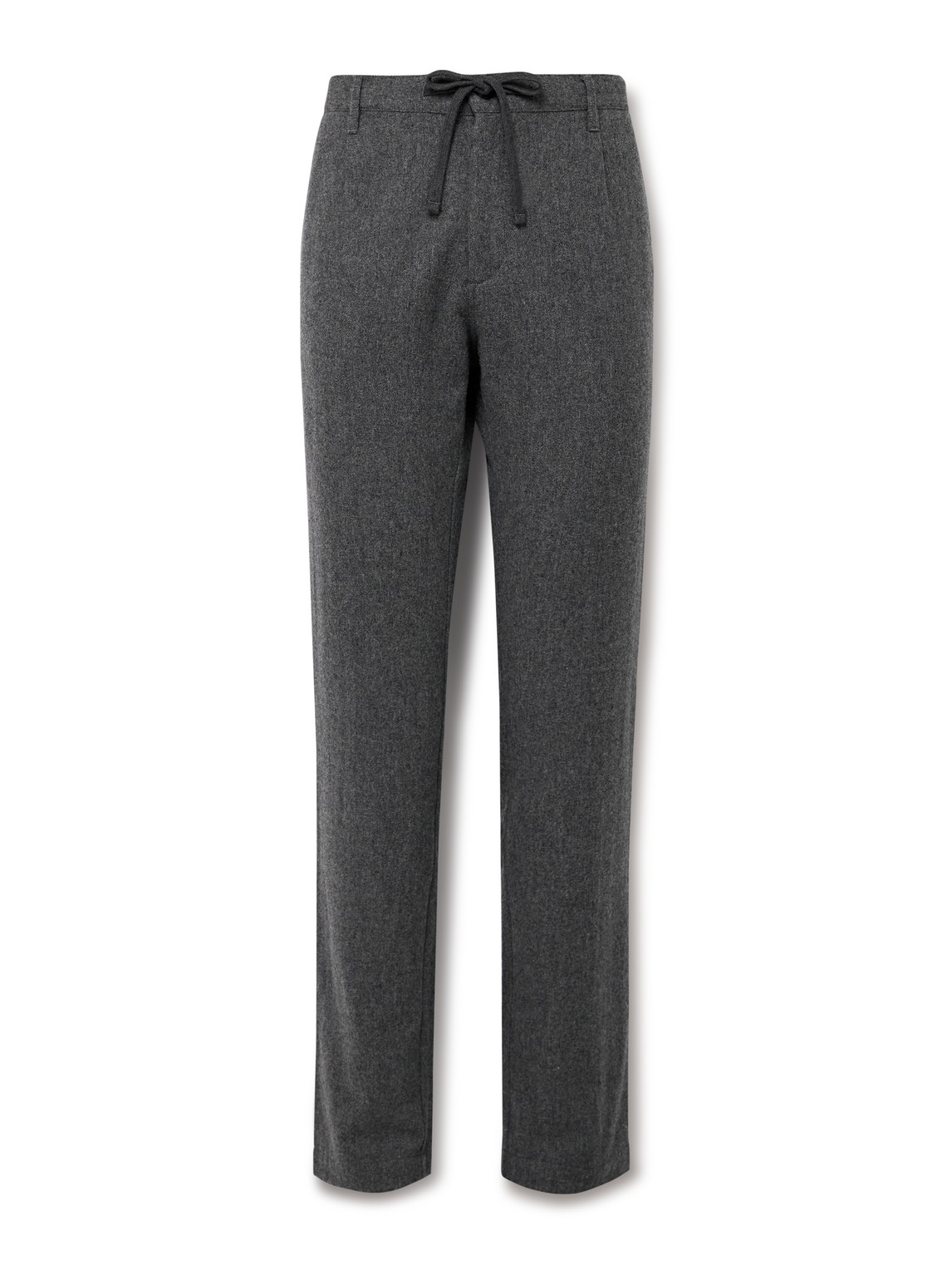 Hartford Tanker Tapered Wool-blend Drawstring Trousers In Gray