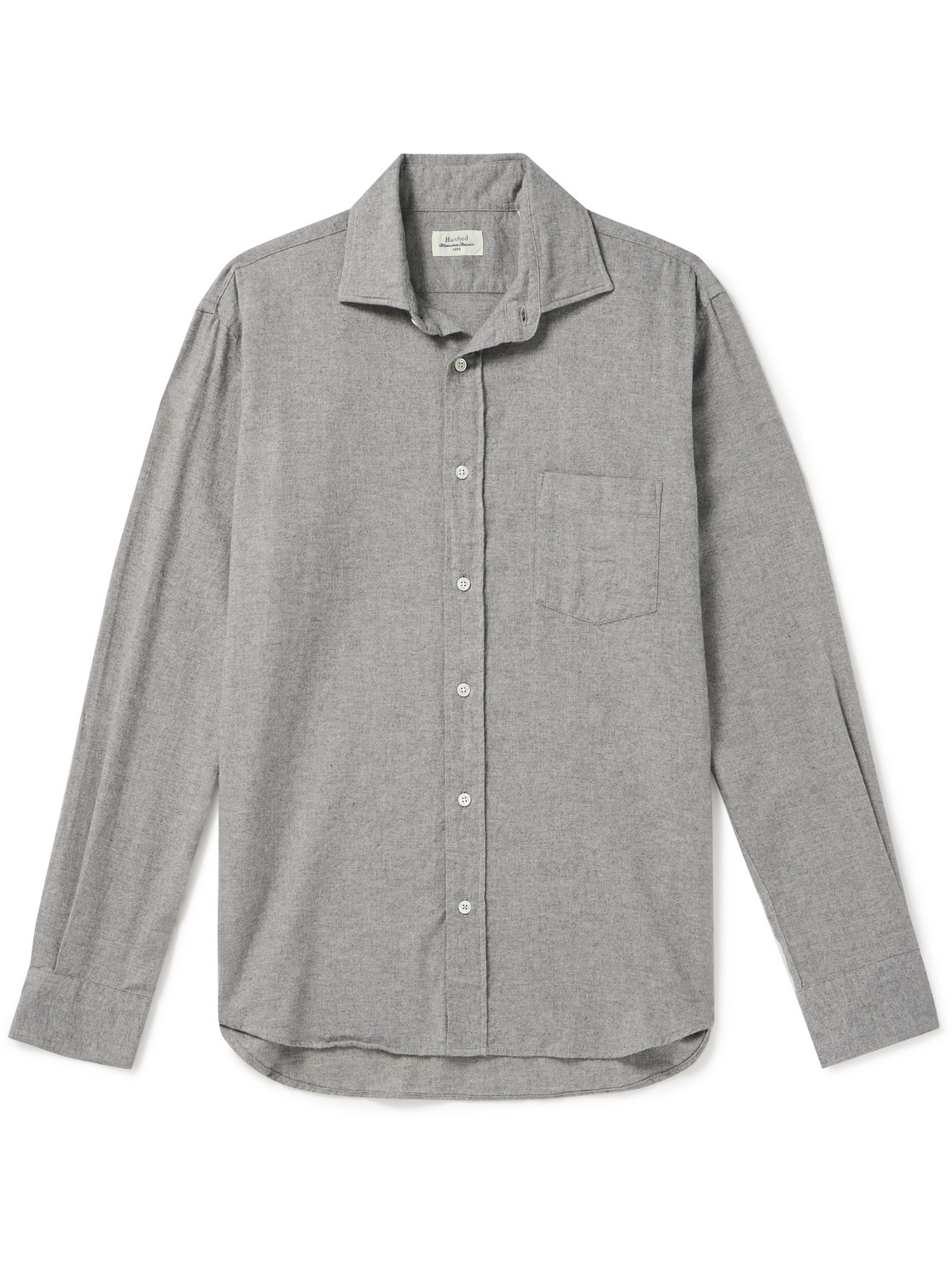 Hartford Paul Cotton-flannel Shirt In Gray