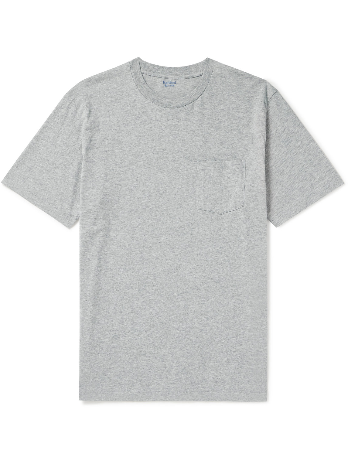 Hartford Pocket Garment-dyed Cotton-jersey T-shirt In Gray