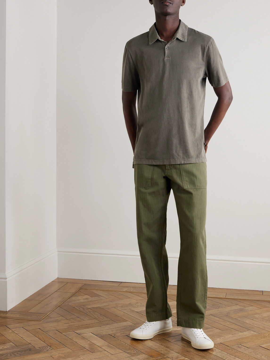 JAMES PERSE SUPIMA COTTON-JERSEY POLO SHIRT