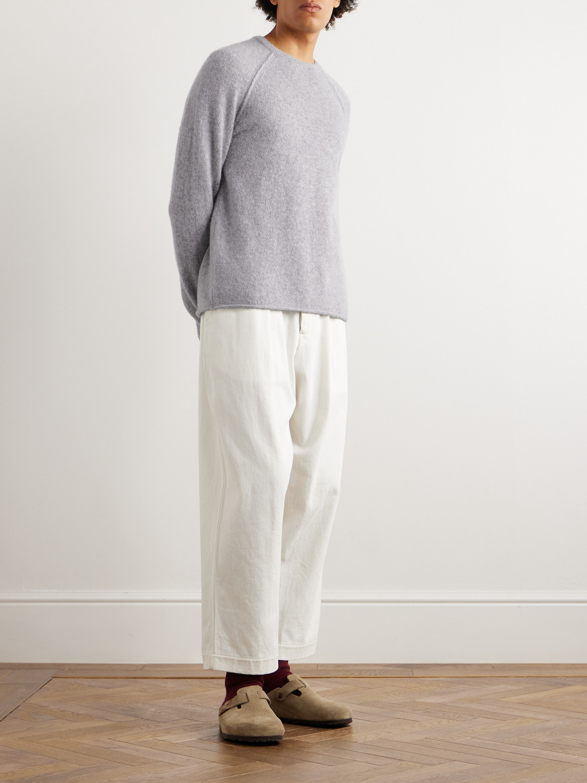 Shop James Perse Cashmere Sweater In Gray
