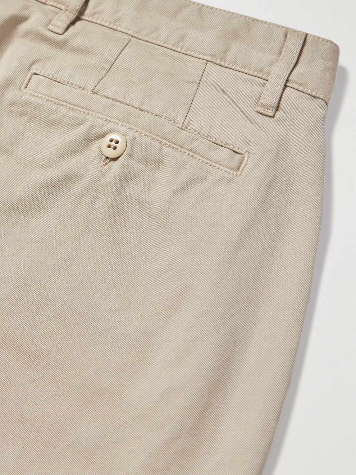 Shop Hartford Tex Straight-leg Cotton-twill Trousers In Neutrals