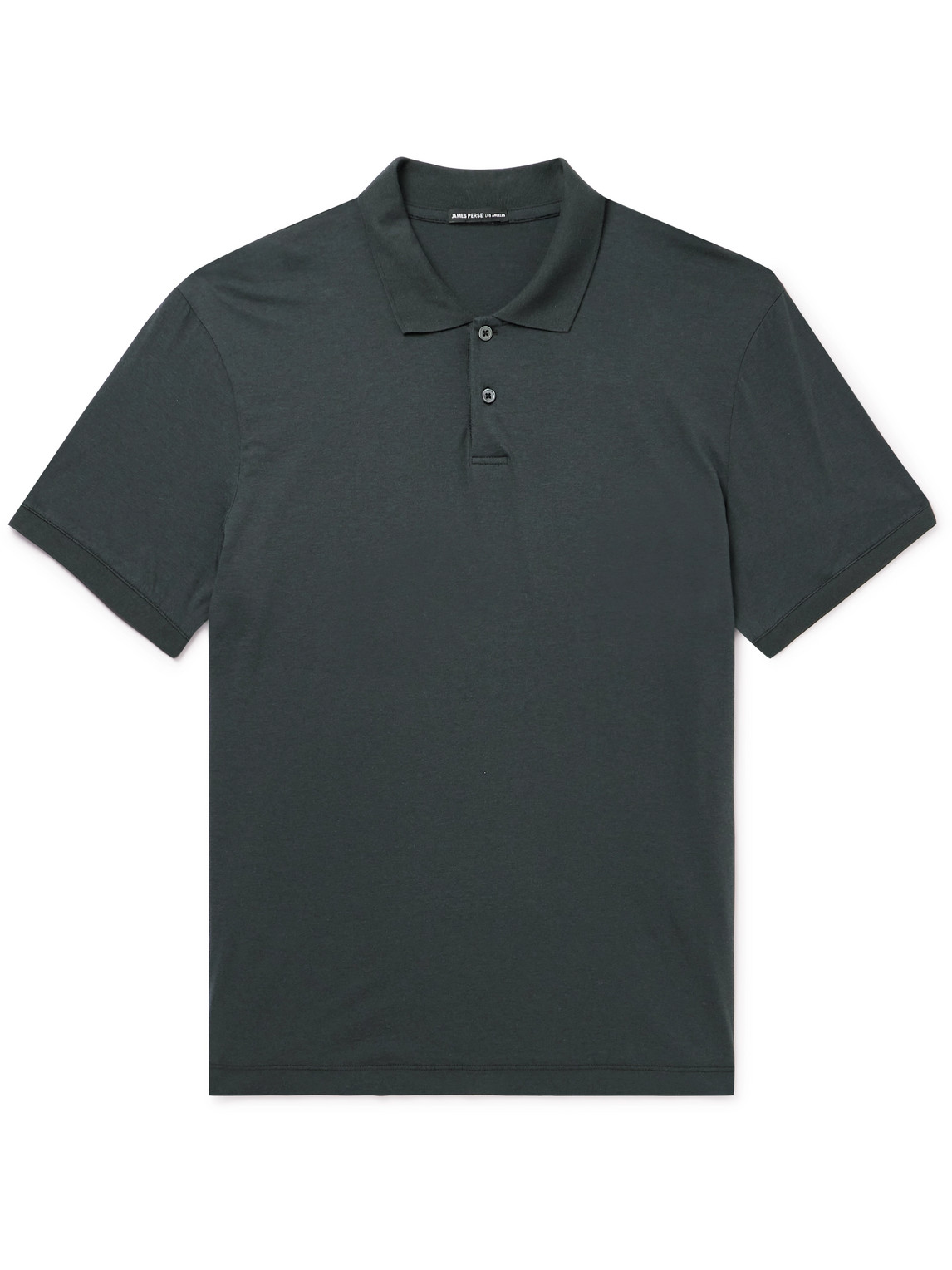 James Perse Luxe Lotus Cotton-jersey Polo Shirt In Gray