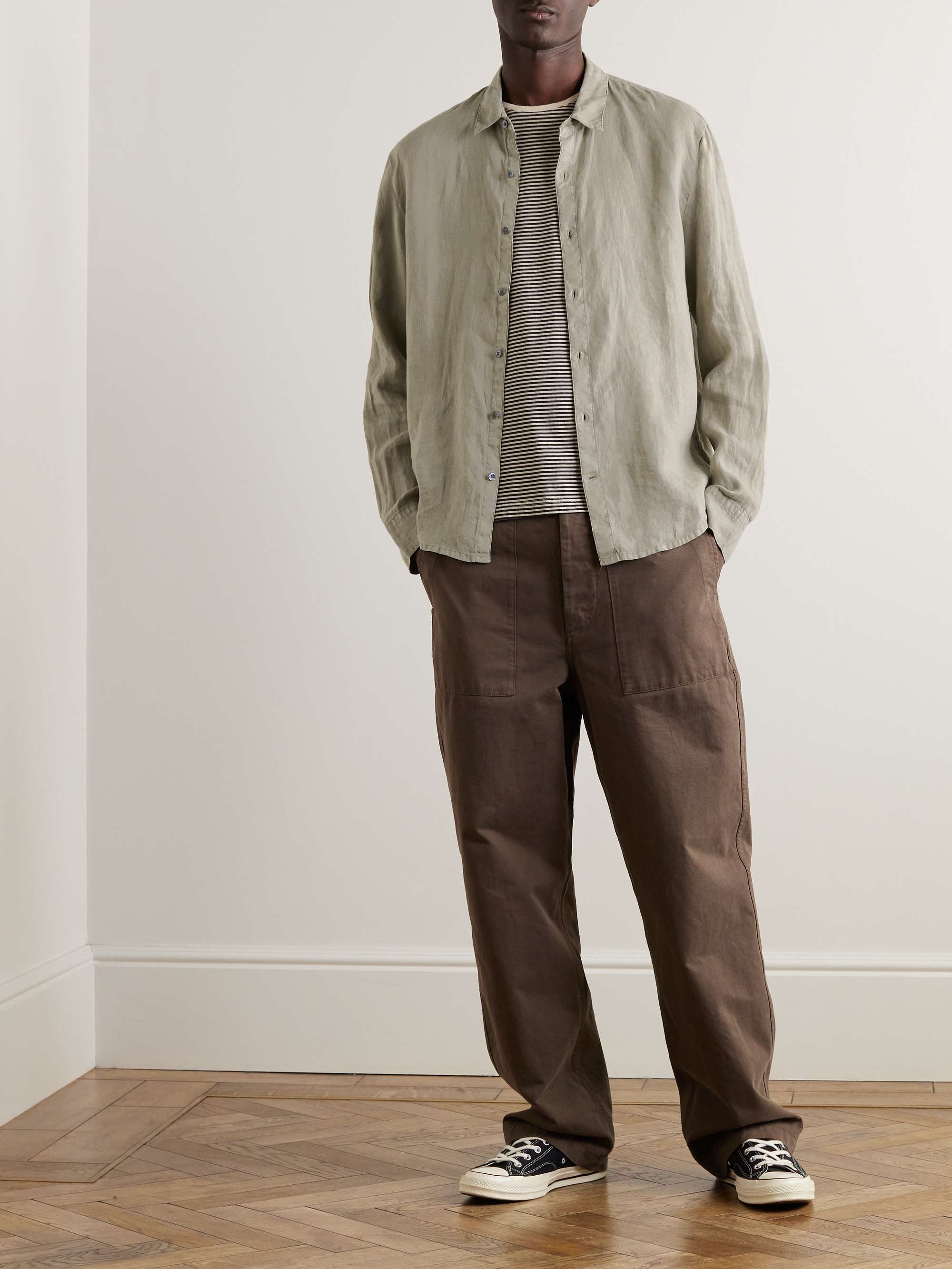 JAMES PERSE Garment-Dyed Linen-Canvas Shirt for Men | MR PORTER