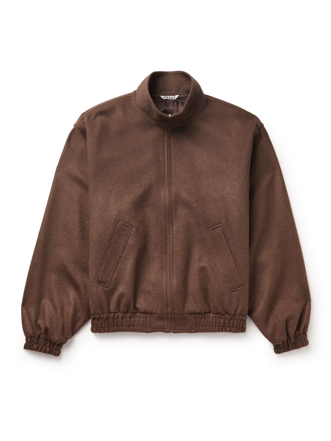 Auralee Camel Hair Blouson Jacket In Brown