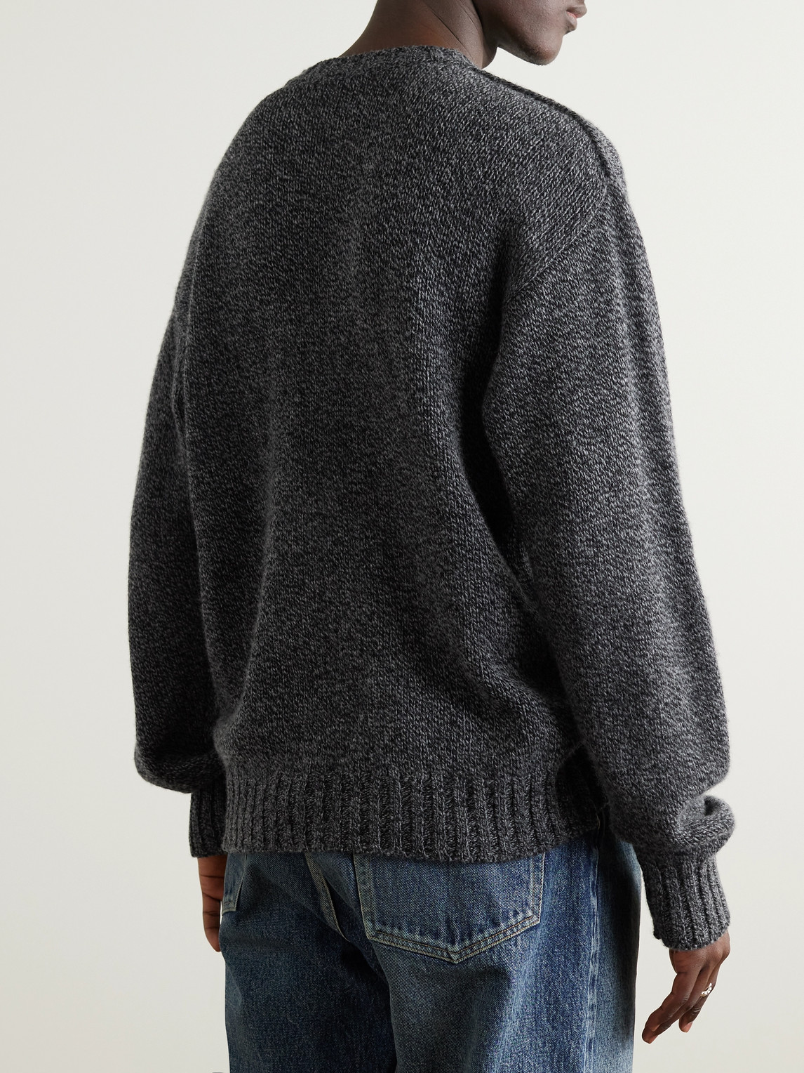 Shop Kaptain Sunshine Throwing Fits Wool Sweater In Gray