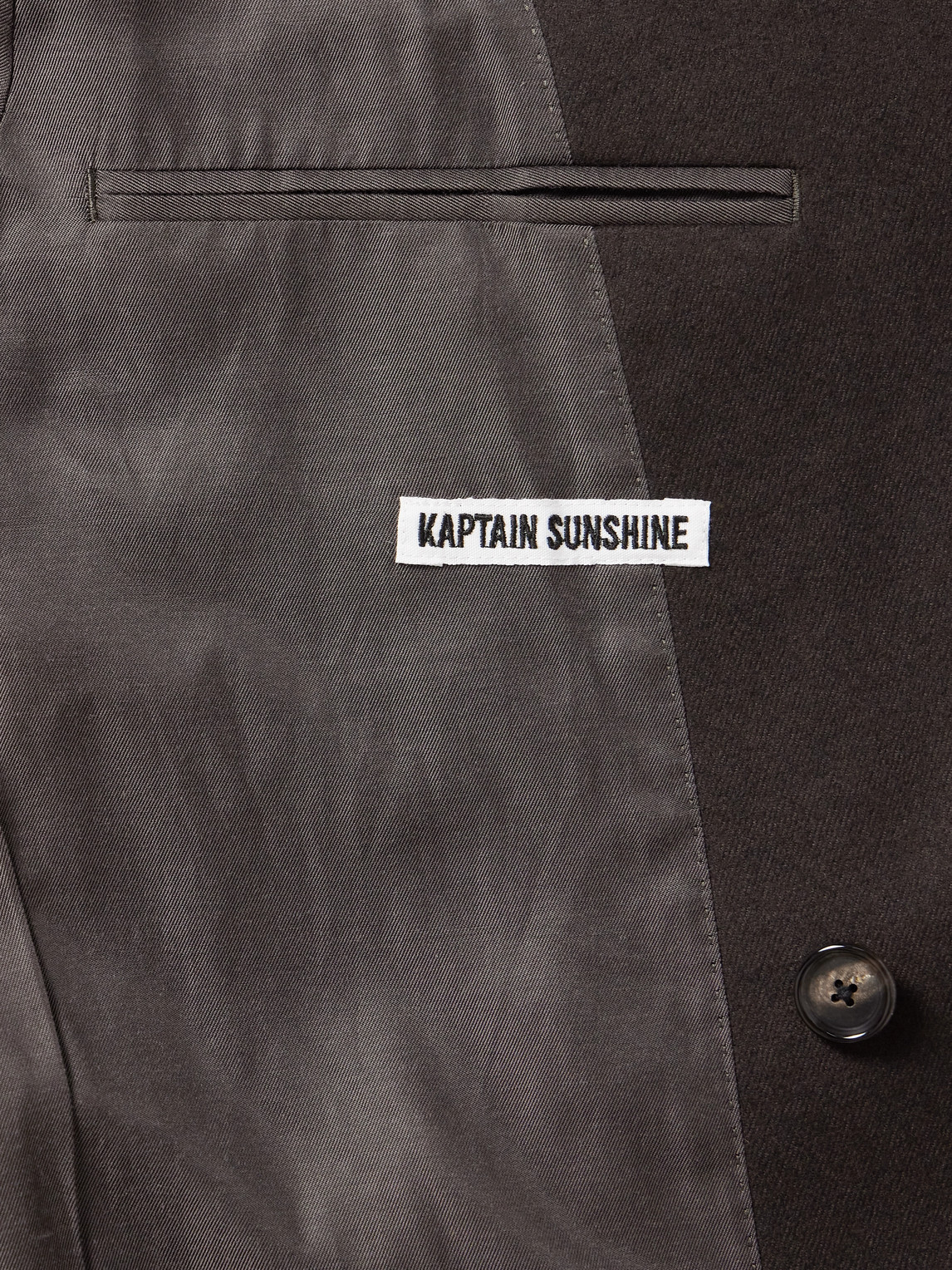 Shop Kaptain Sunshine Throwing Fits Double-breasted Wool Suit Jacket In Brown
