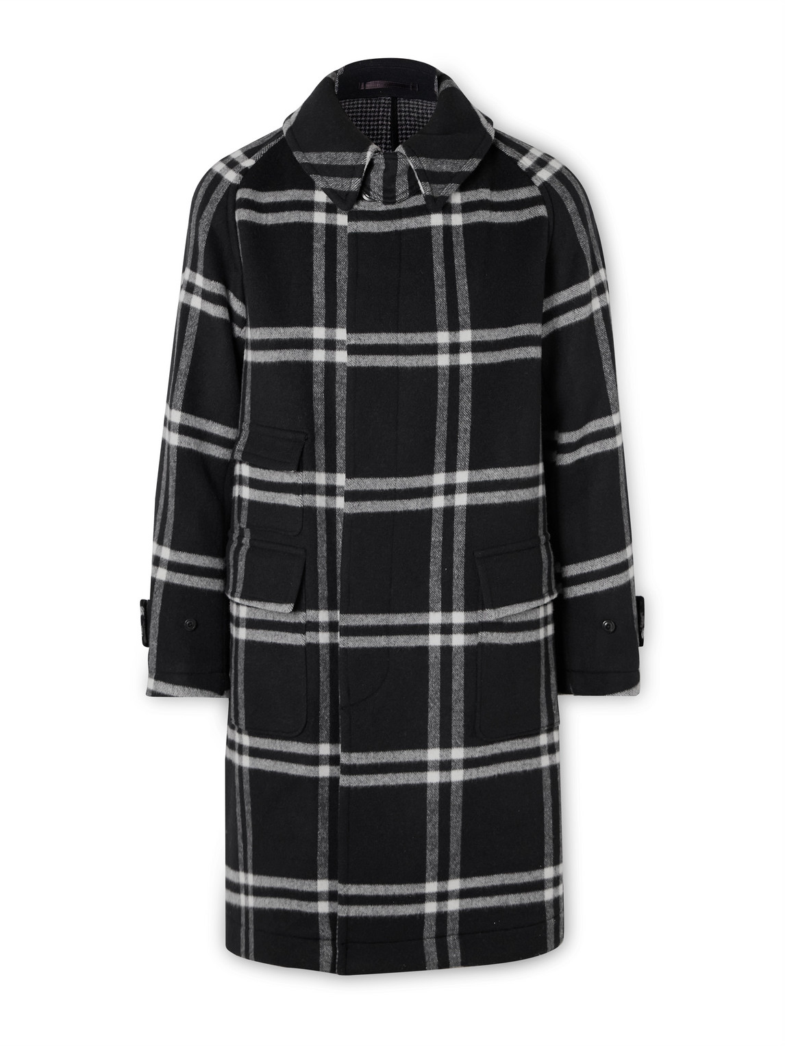 Throwing Fits Checked Wool-Flannel Coat