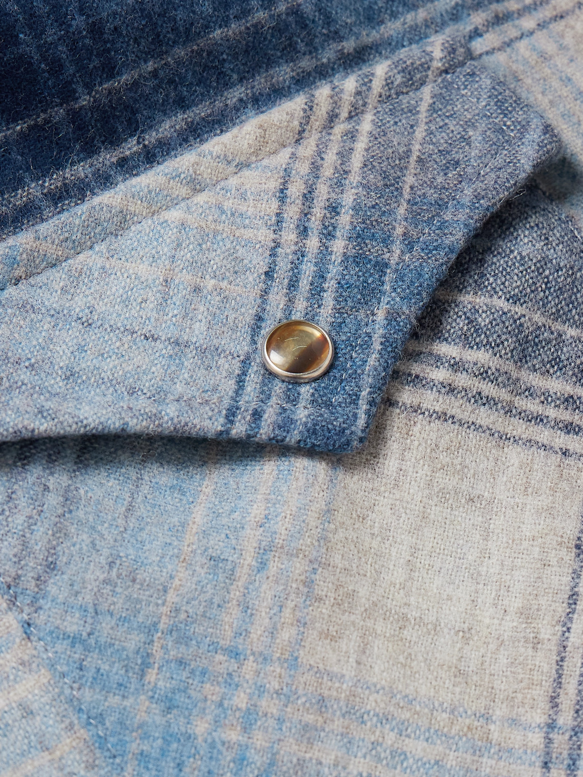 Shop Pendleton Canyon Checked Virgin Wool Shirt In Blue