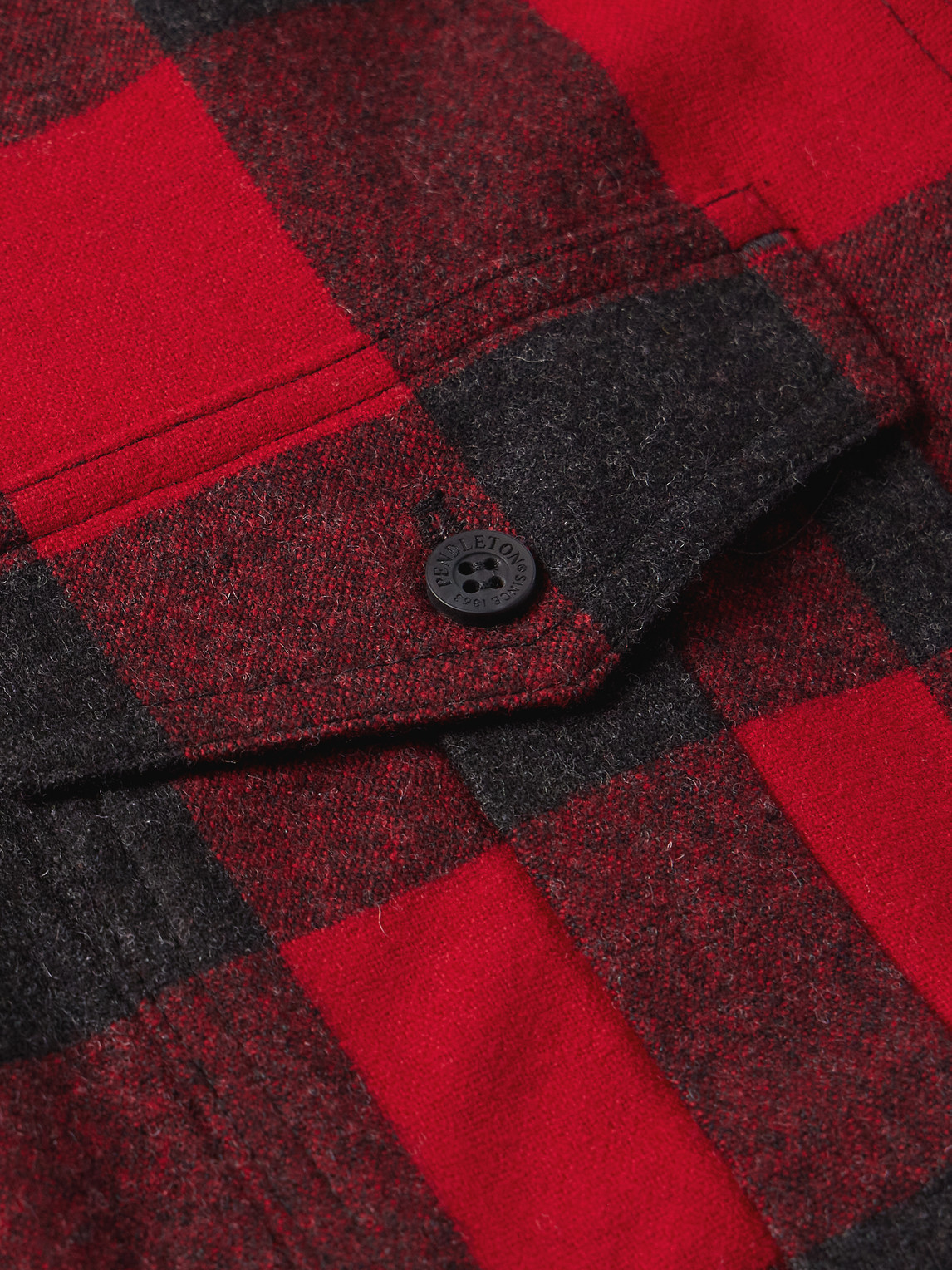 Shop Pendleton Scout Checked Virgin Wool Shirt In Red
