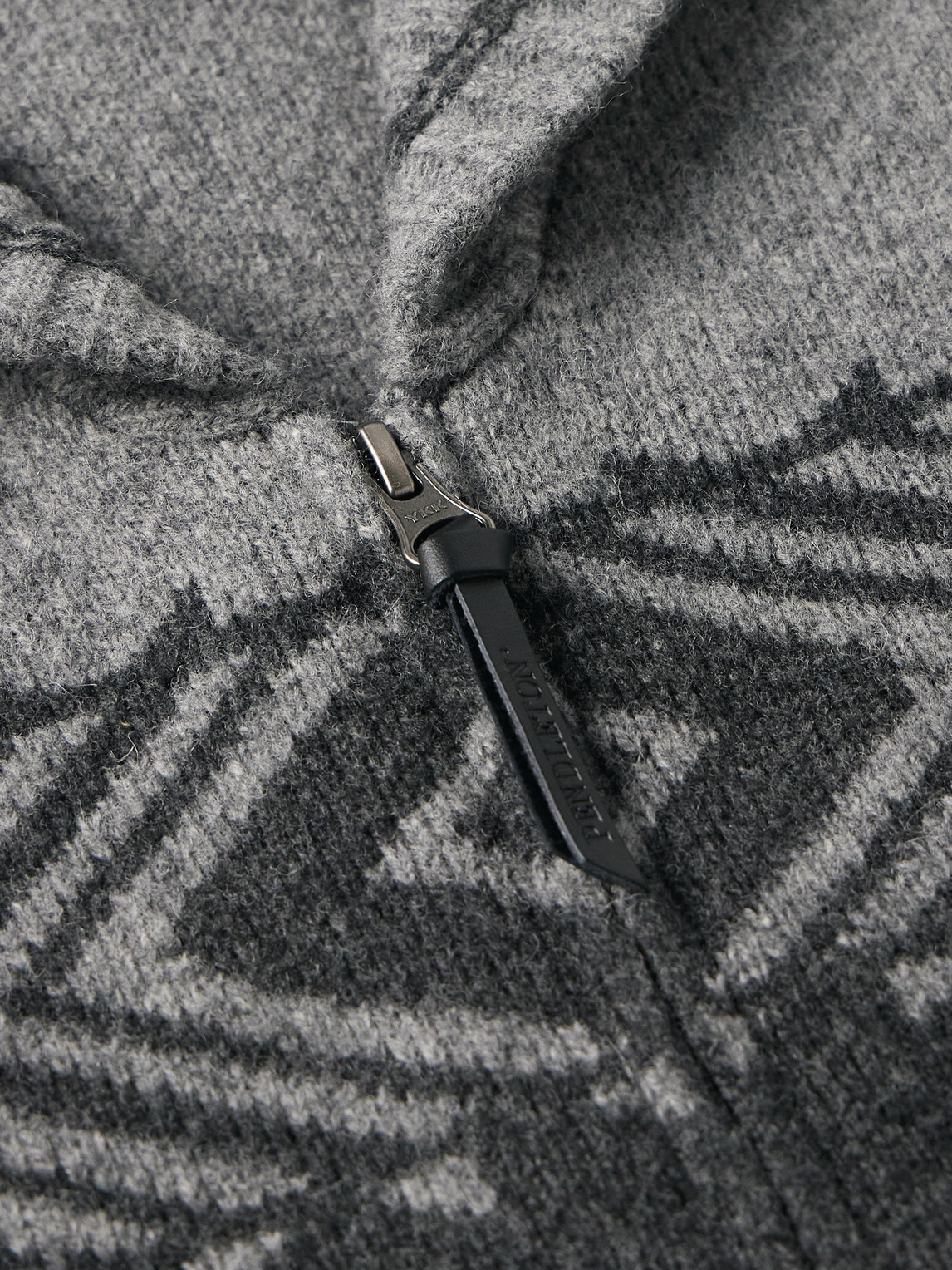 Shop Pendleton Scenic Peak Shawl-collar Wool-jacquard Zip-up Cardigan In Gray