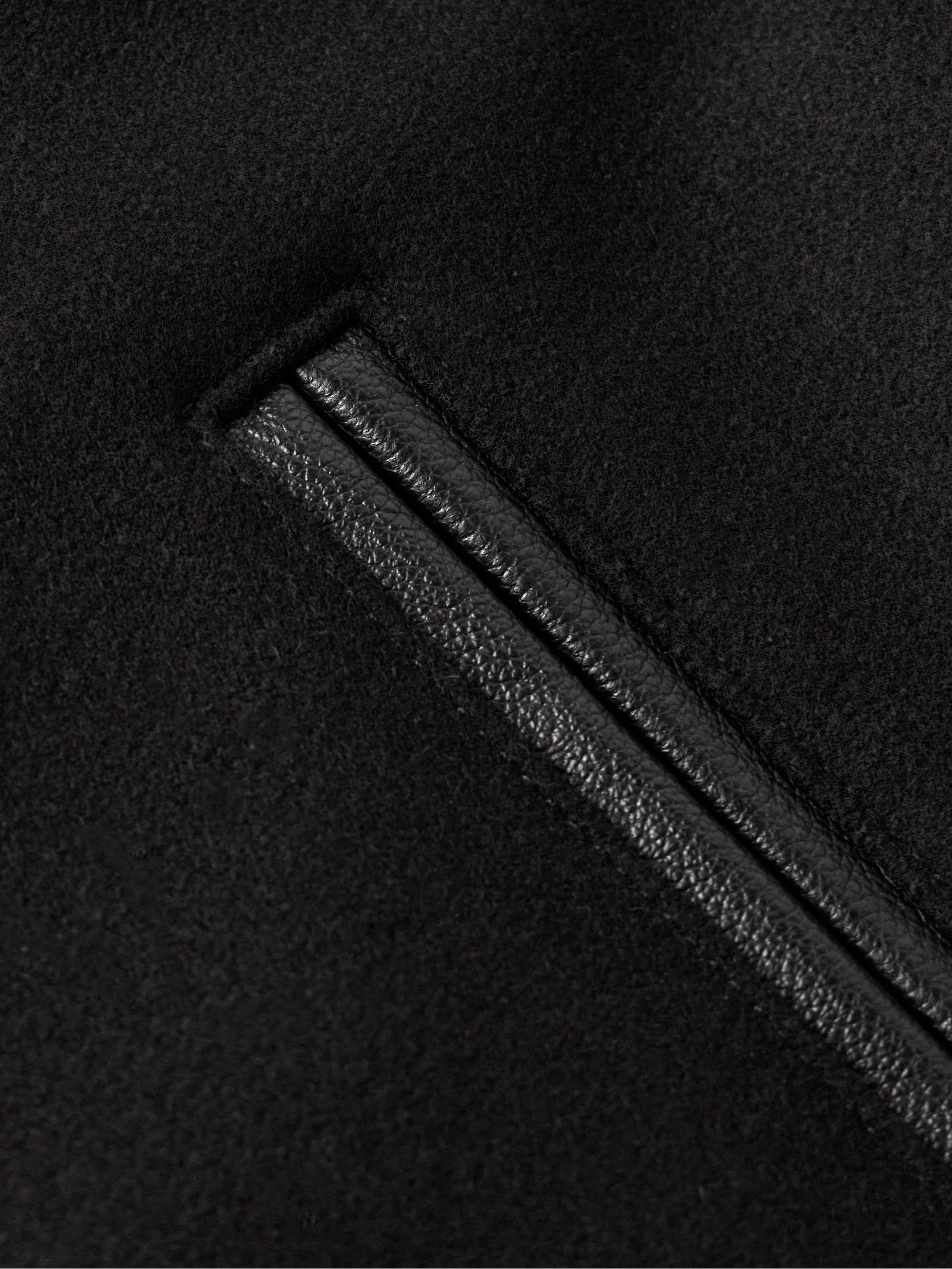 GOLDEN BEAR The Albany WoolBlend and PaintSplattered Leather Bomber