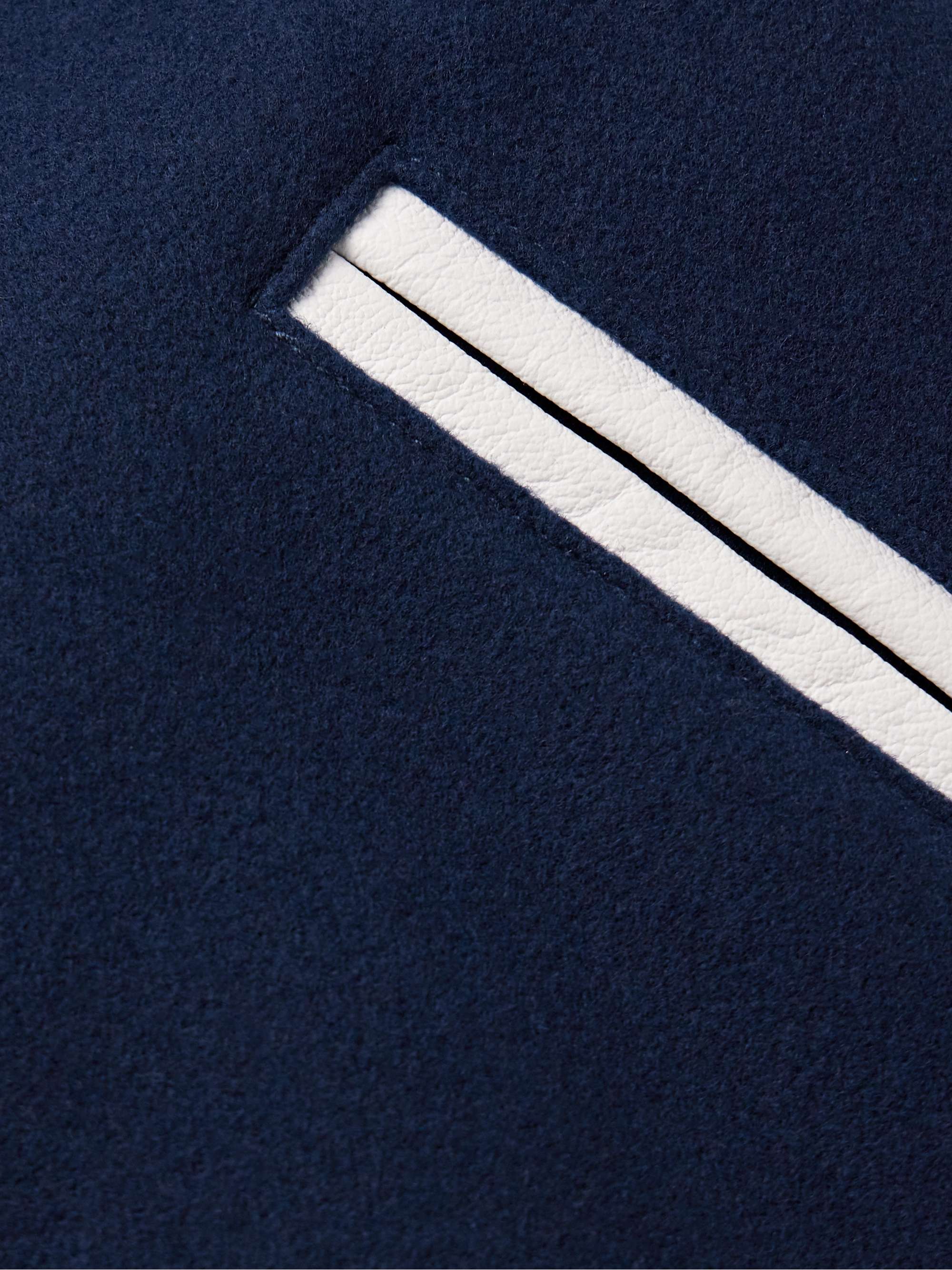 GOLDEN BEAR The Albany WoolBlend and PaintSplattered Leather Bomber