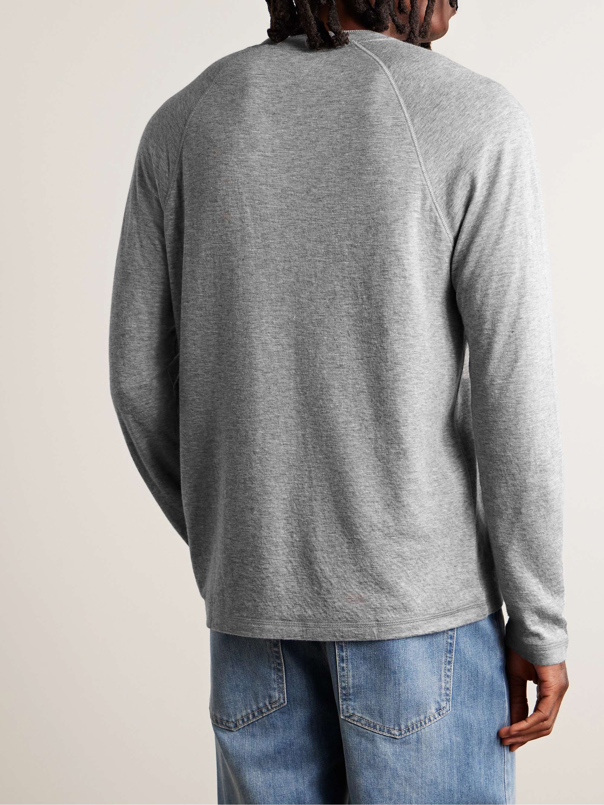 FAHERTY Pima Cotton and Modal-Blend Henley T-Shirt