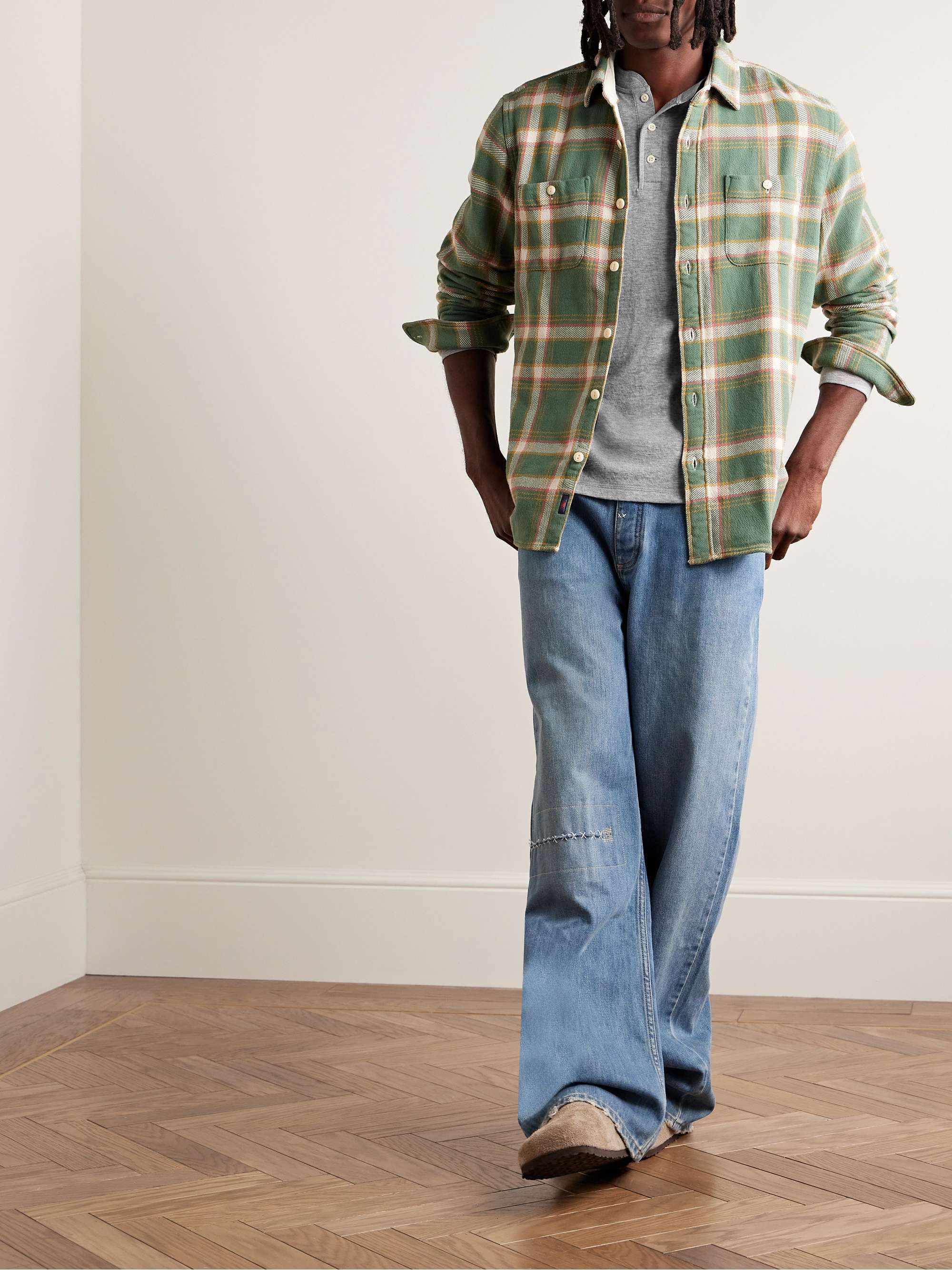 FAHERTY Pima Cotton and Modal-Blend Henley T-Shirt